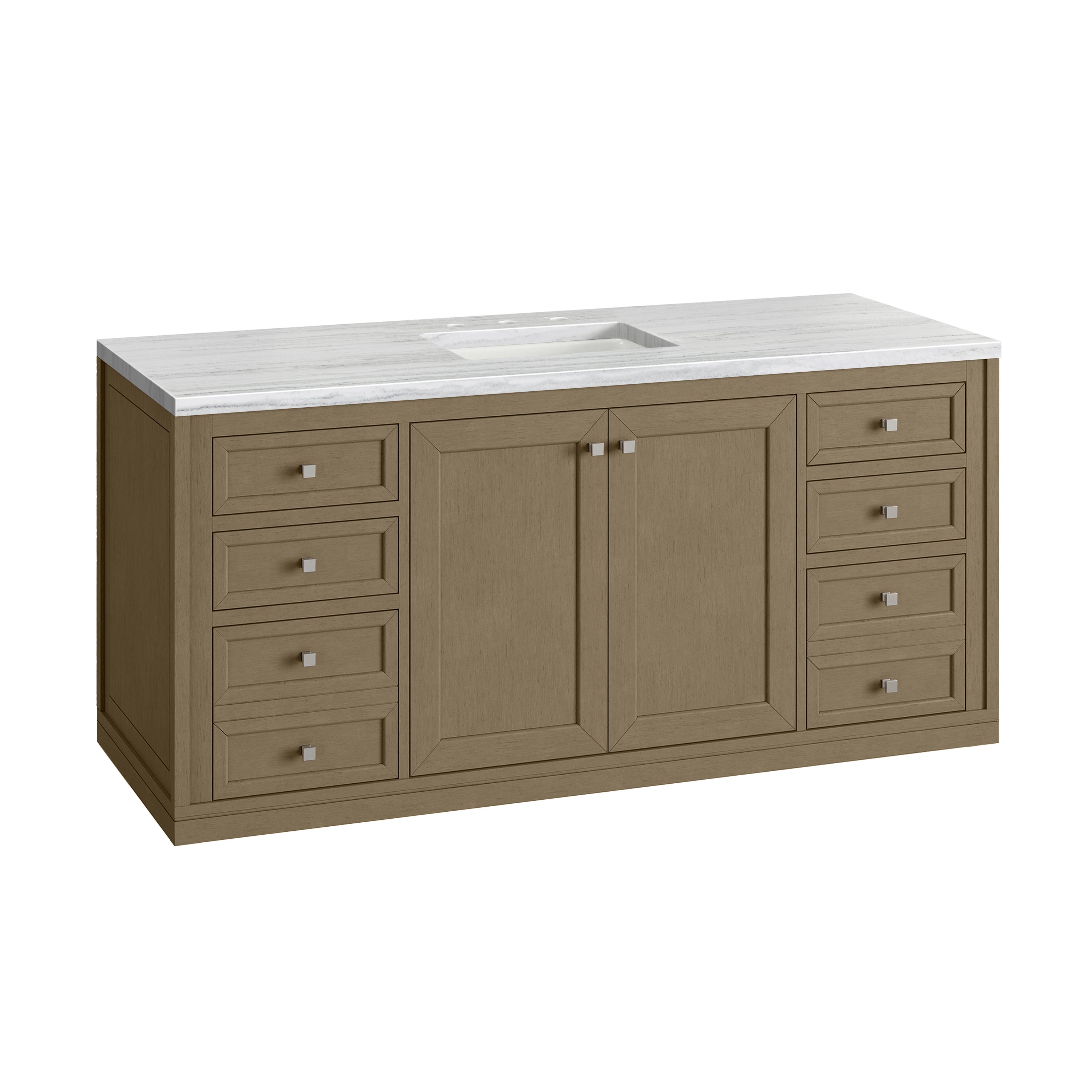 James Martin Chicago 60" Single Vanity in Walnut Whisper with 3cm Countertop