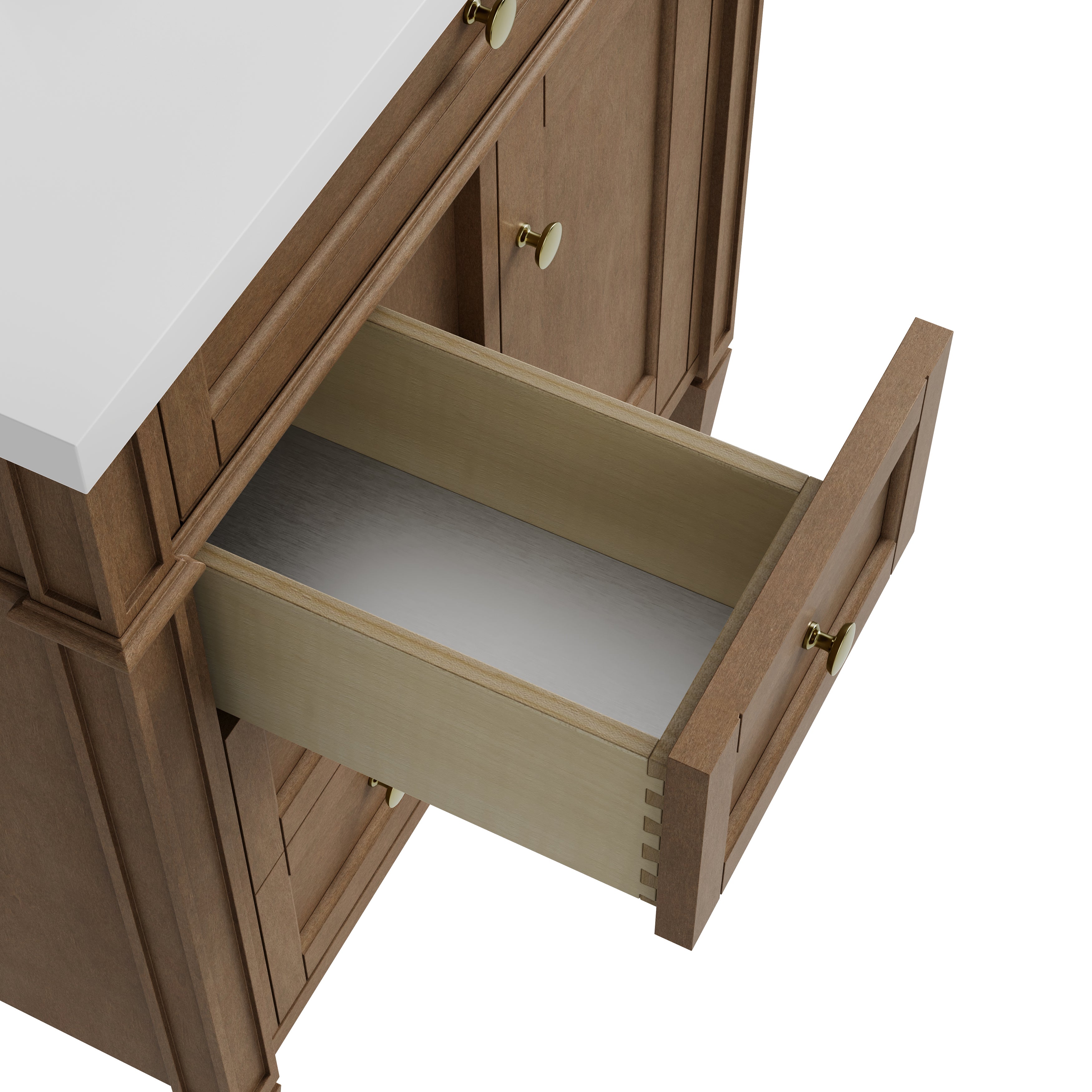 James Martin Brittany 30" Single Vanity in Pecan with 3cm Countertop