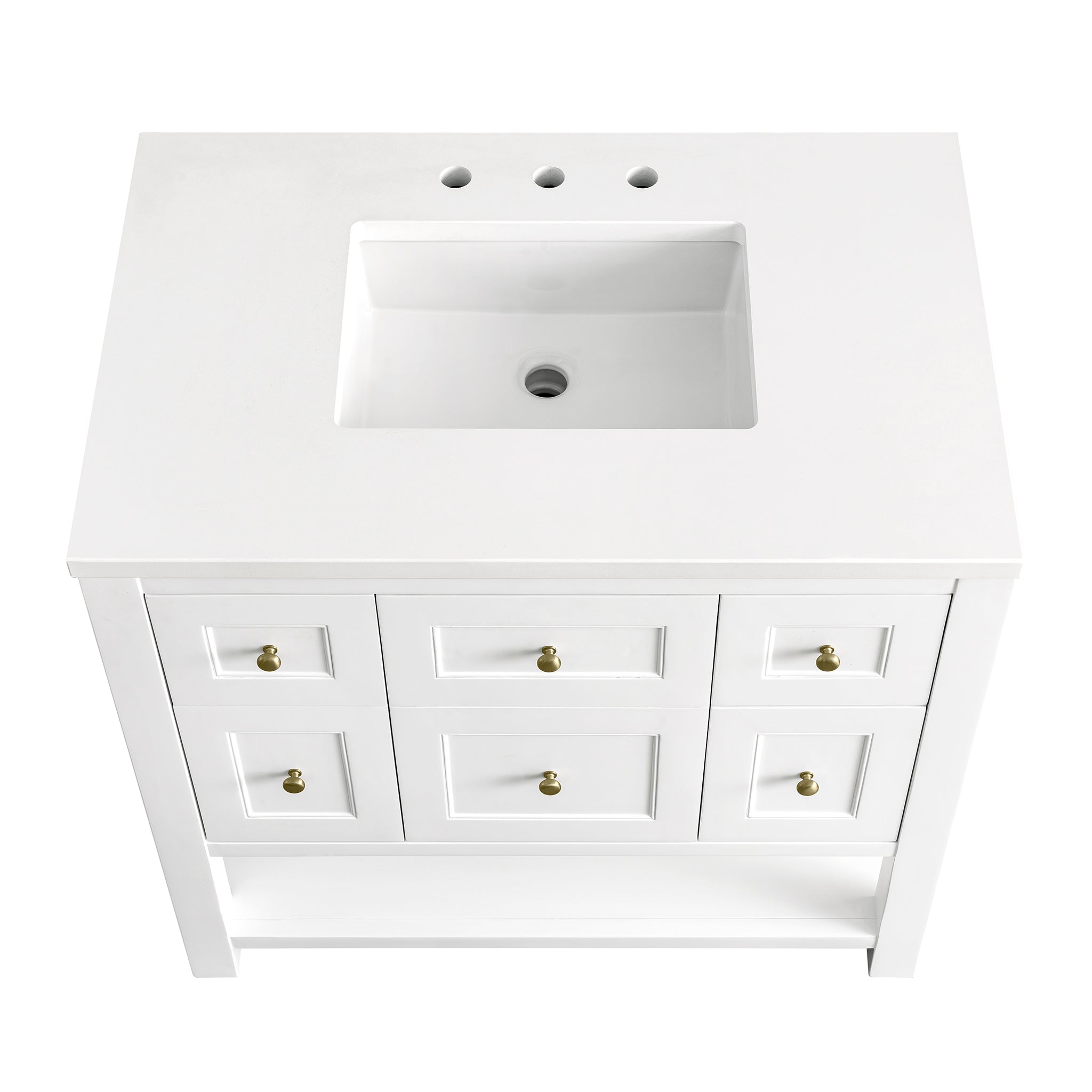 James Martin Breckenridge 36" Single Vanity in Bright White with 3cm Countertop