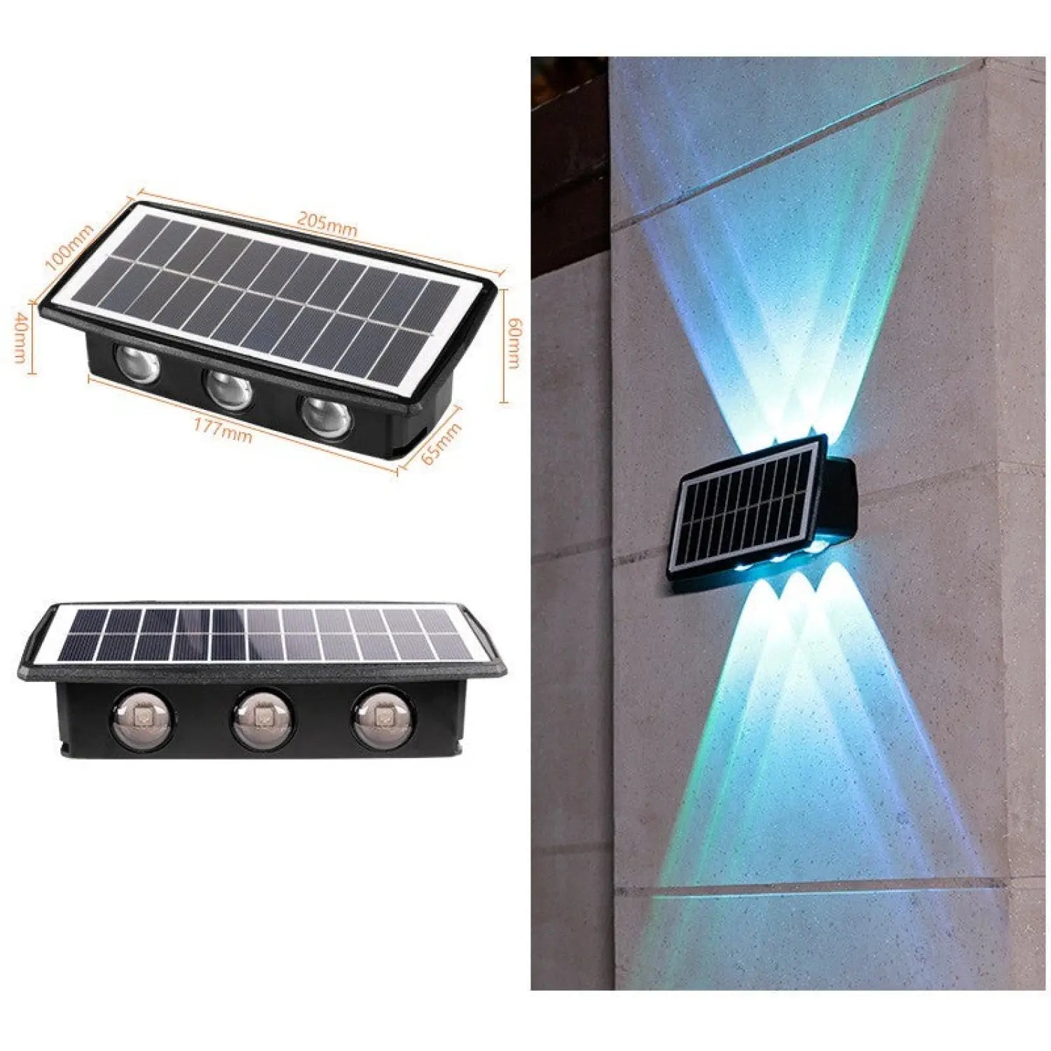 Modern Outdoor Solar Wall Lights with Waterproof Design
