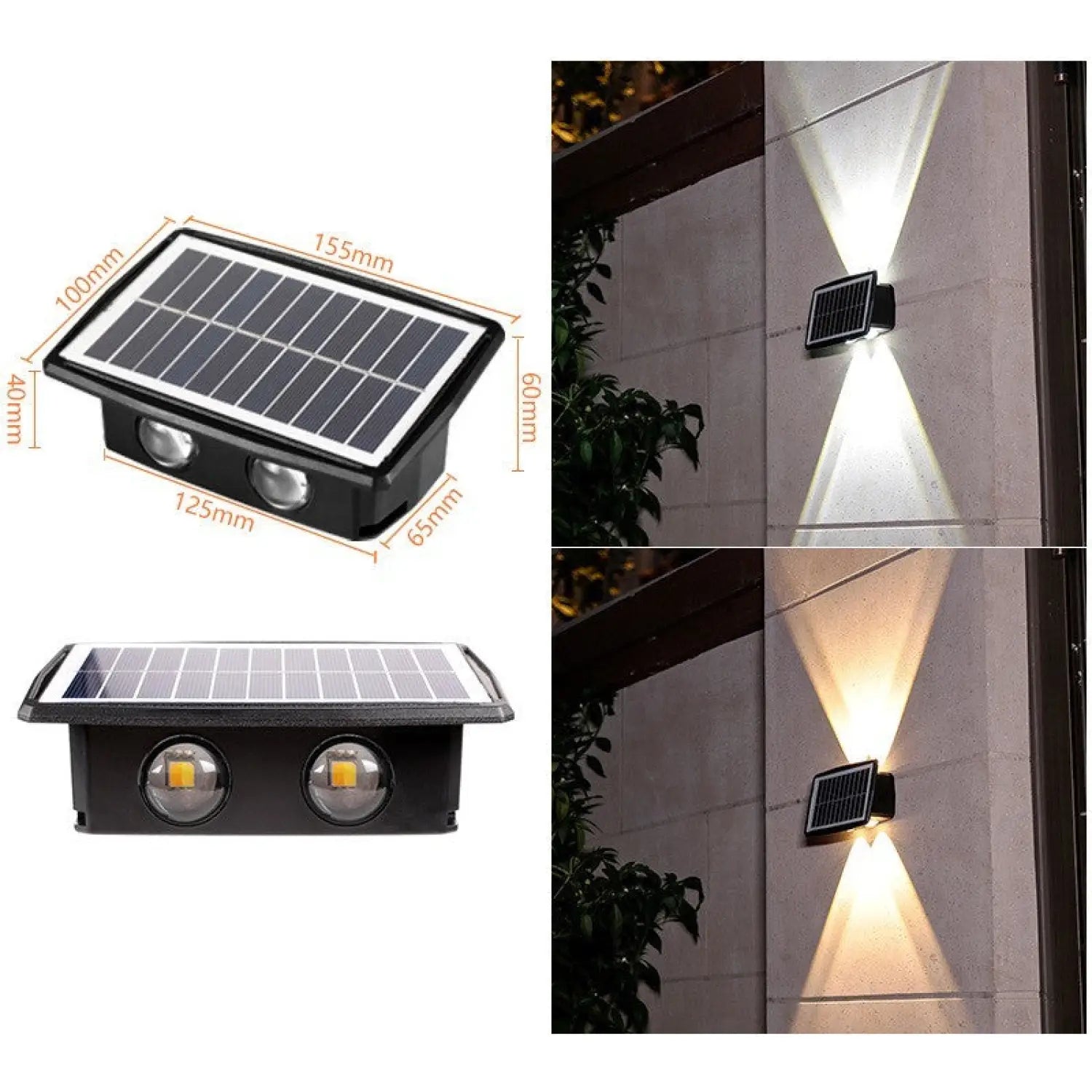 Modern Outdoor Solar Wall Lights with Waterproof Design