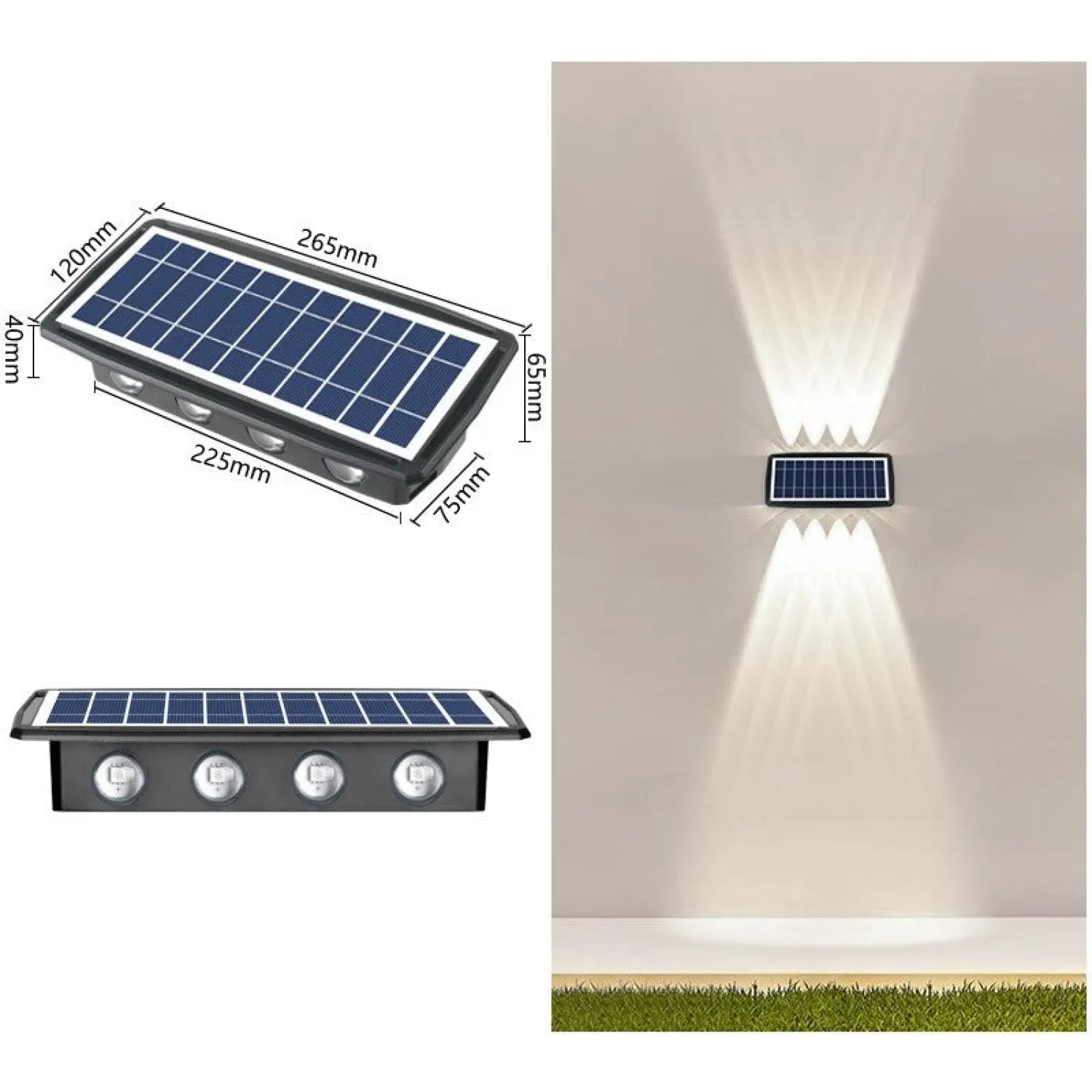 Modern Outdoor Solar Wall Lights with Waterproof Design