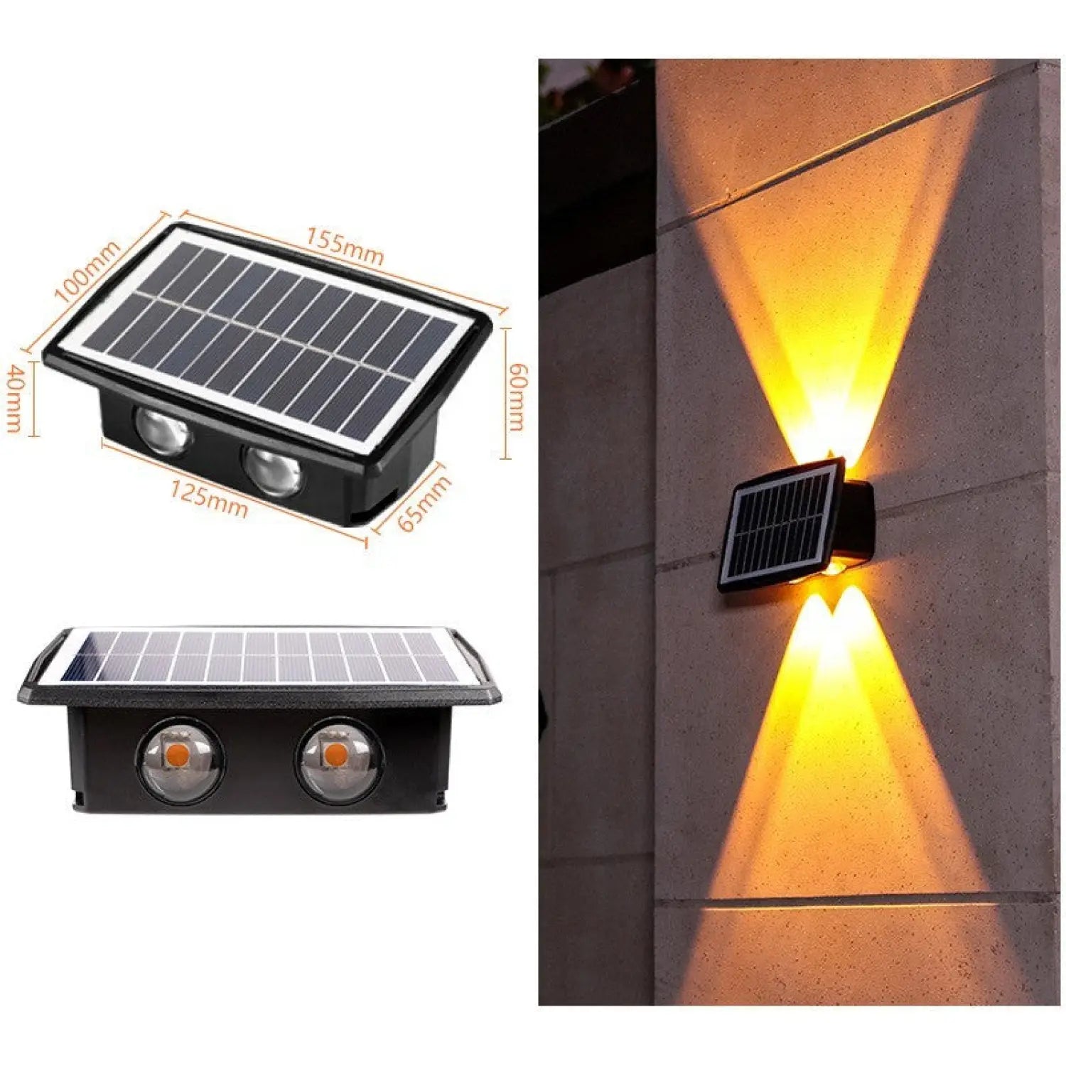 Modern Outdoor Solar Wall Lights with Waterproof Design