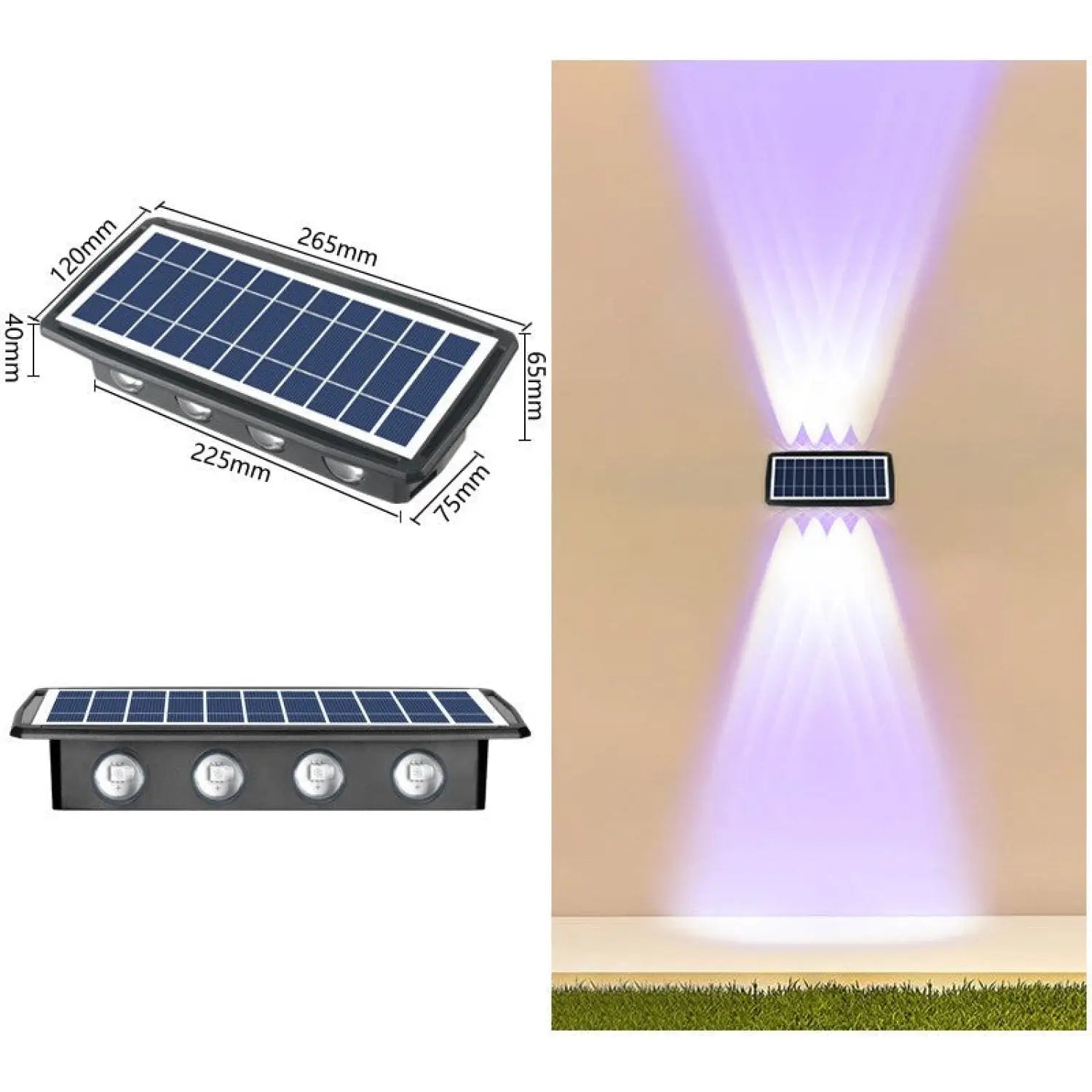 Modern Outdoor Solar Wall Lights with Waterproof Design