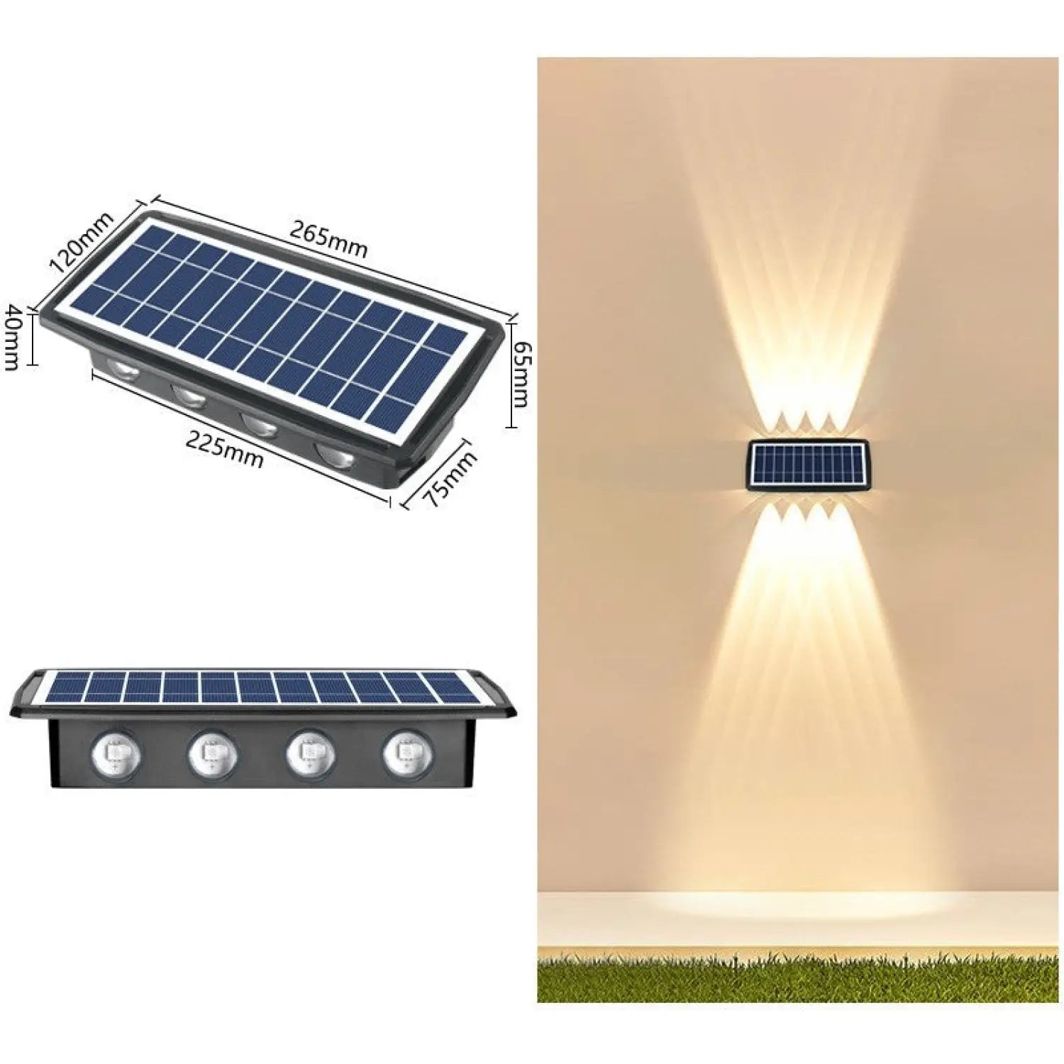 Modern Outdoor Solar Wall Lights with Waterproof Design