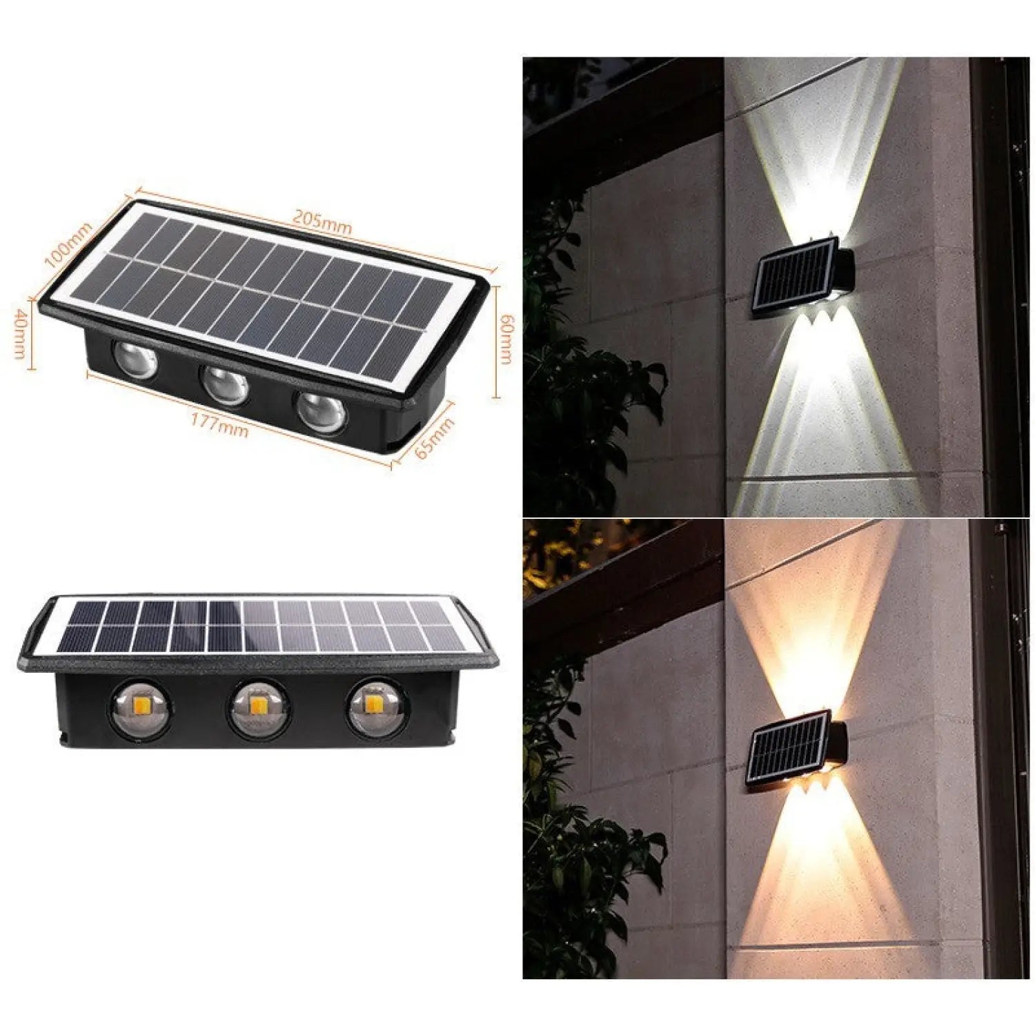 Modern Outdoor Solar Wall Lights with Waterproof Design
