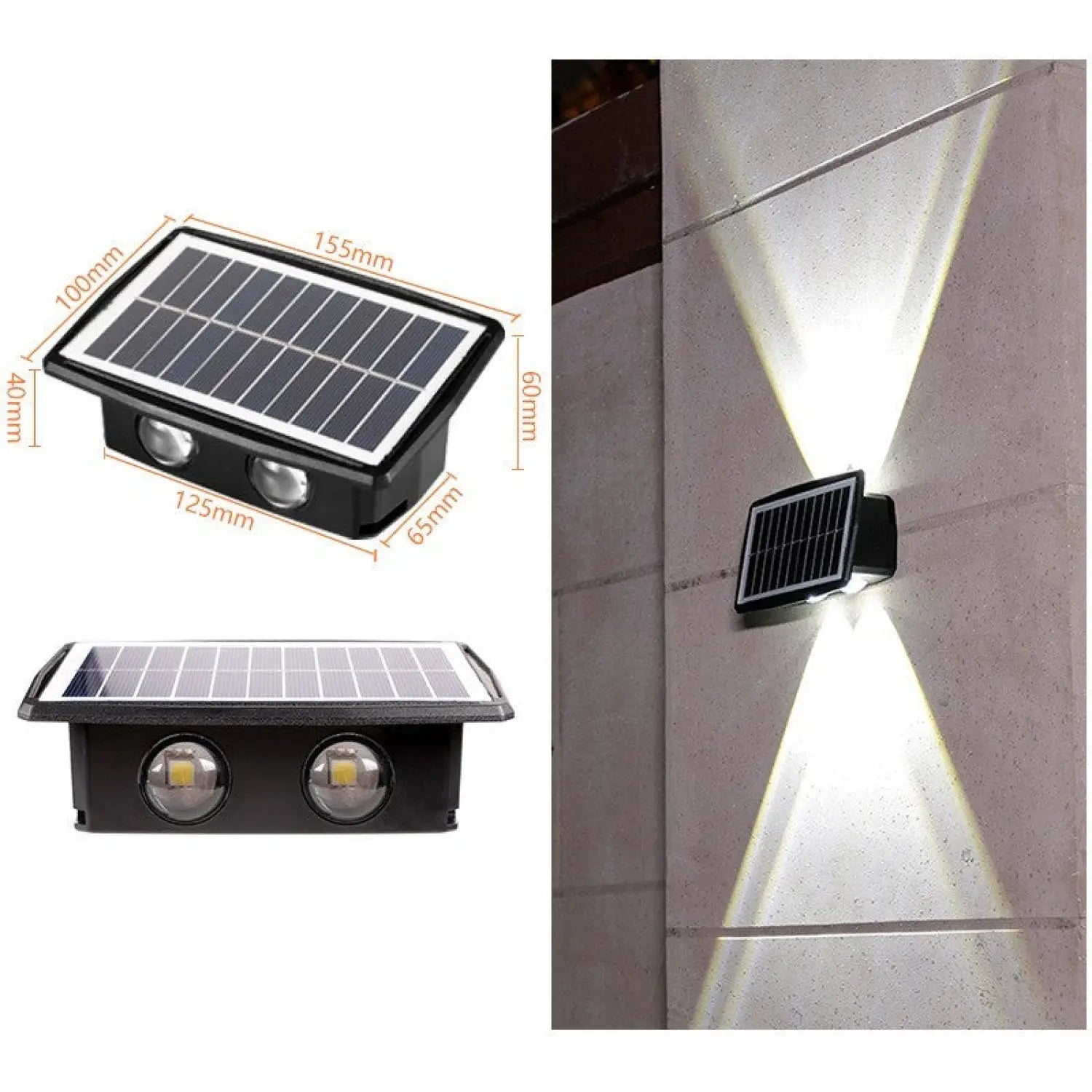 Modern Outdoor Solar Wall Lights with Waterproof Design