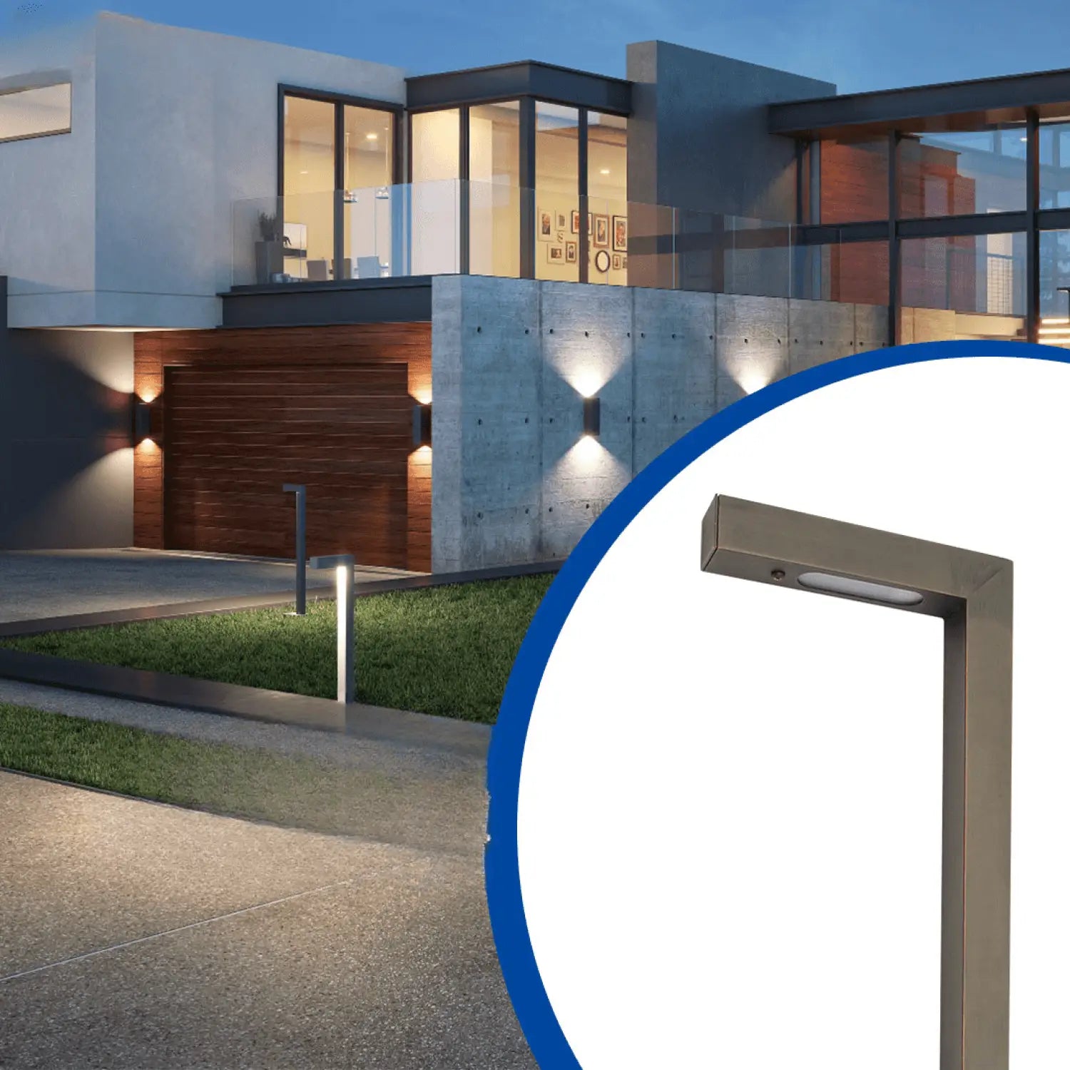 Modern Path Light Die Cast Brass G4 Socket 72″ Lead Wire with Ground Stake