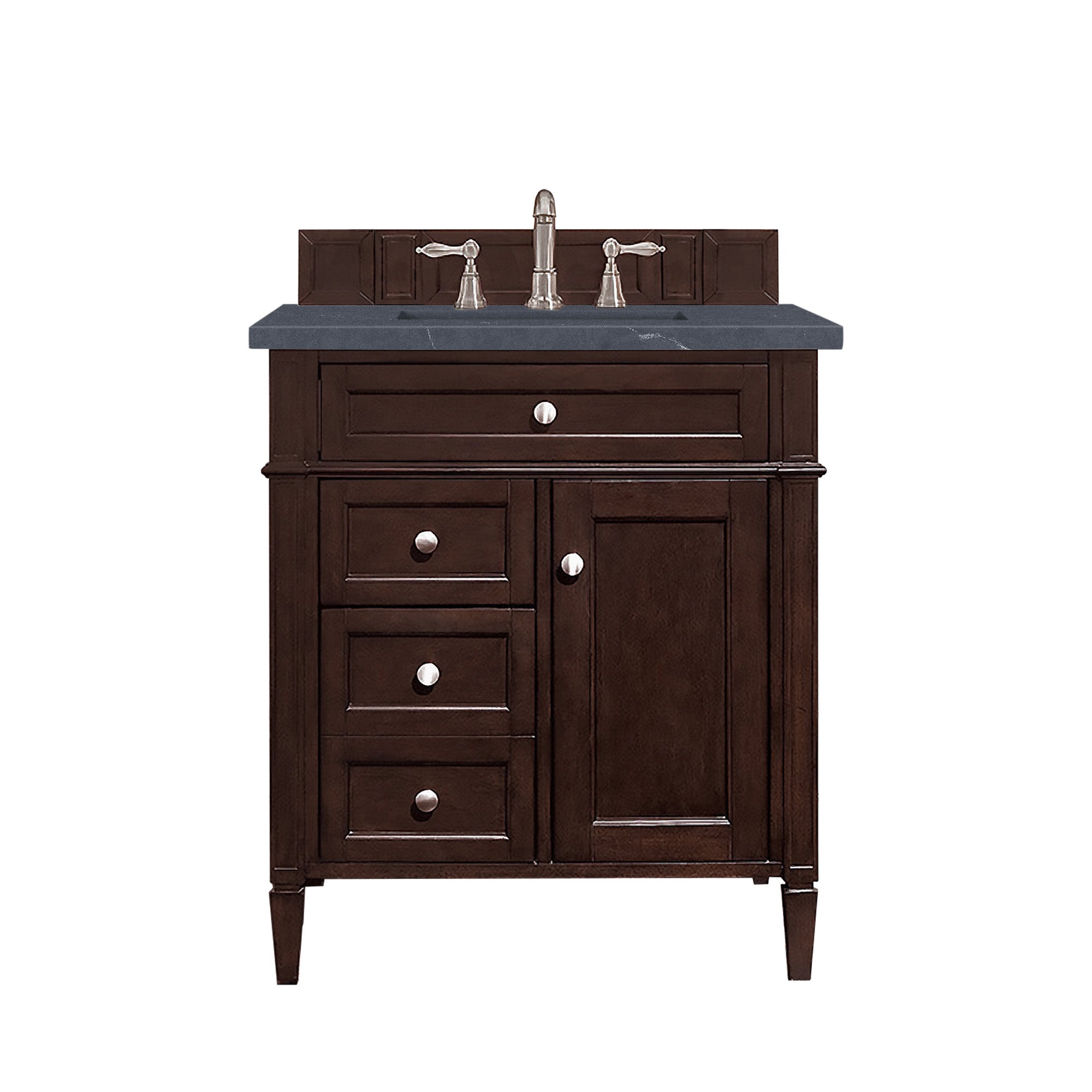 James Martin Brittany 30" Single Vanity in Burnished Mahogany with 3cm Countertop