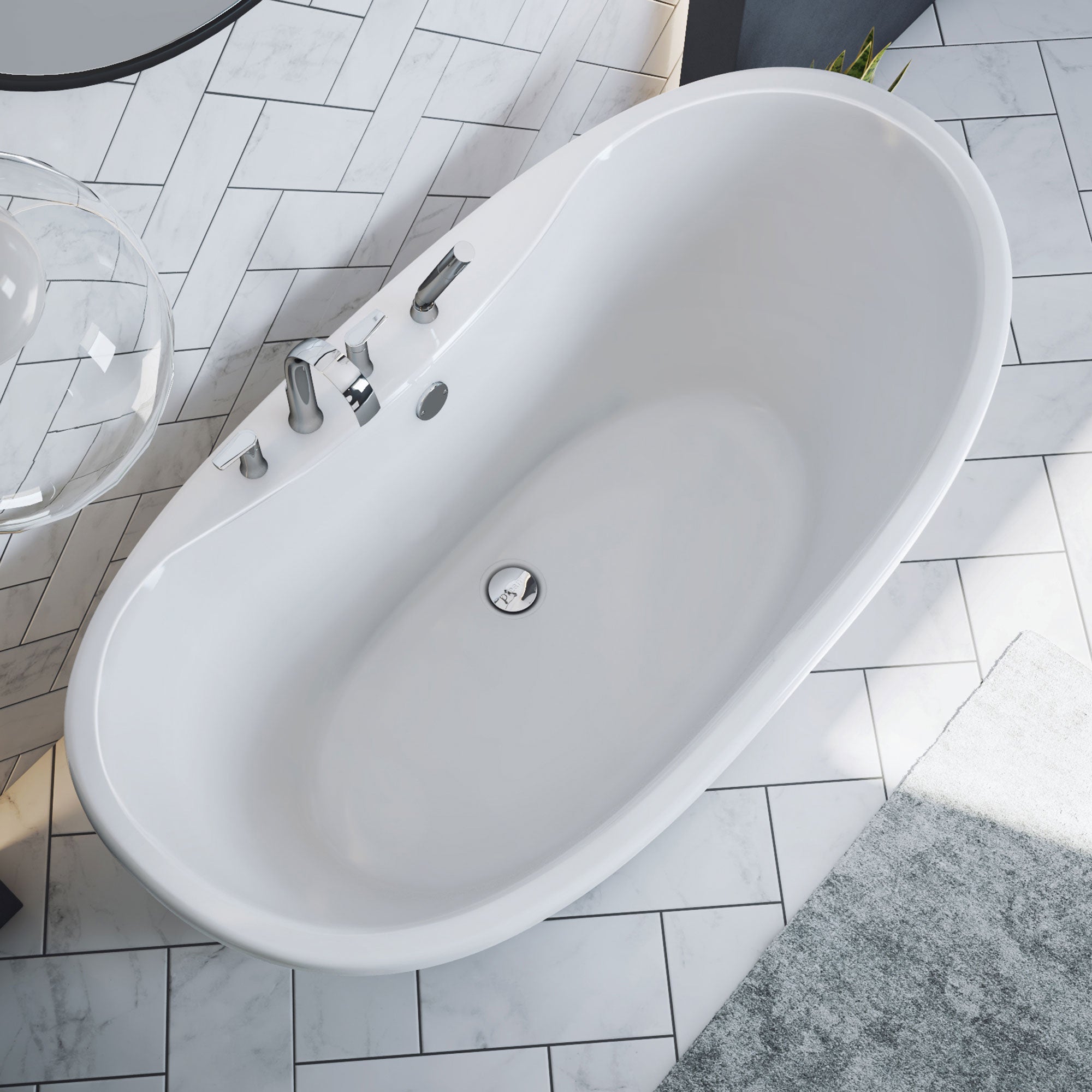 DreamLine Montego 60 in. L x 27 in. H Bathtub