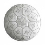 Moroccan Leather Tile Ottoman - White