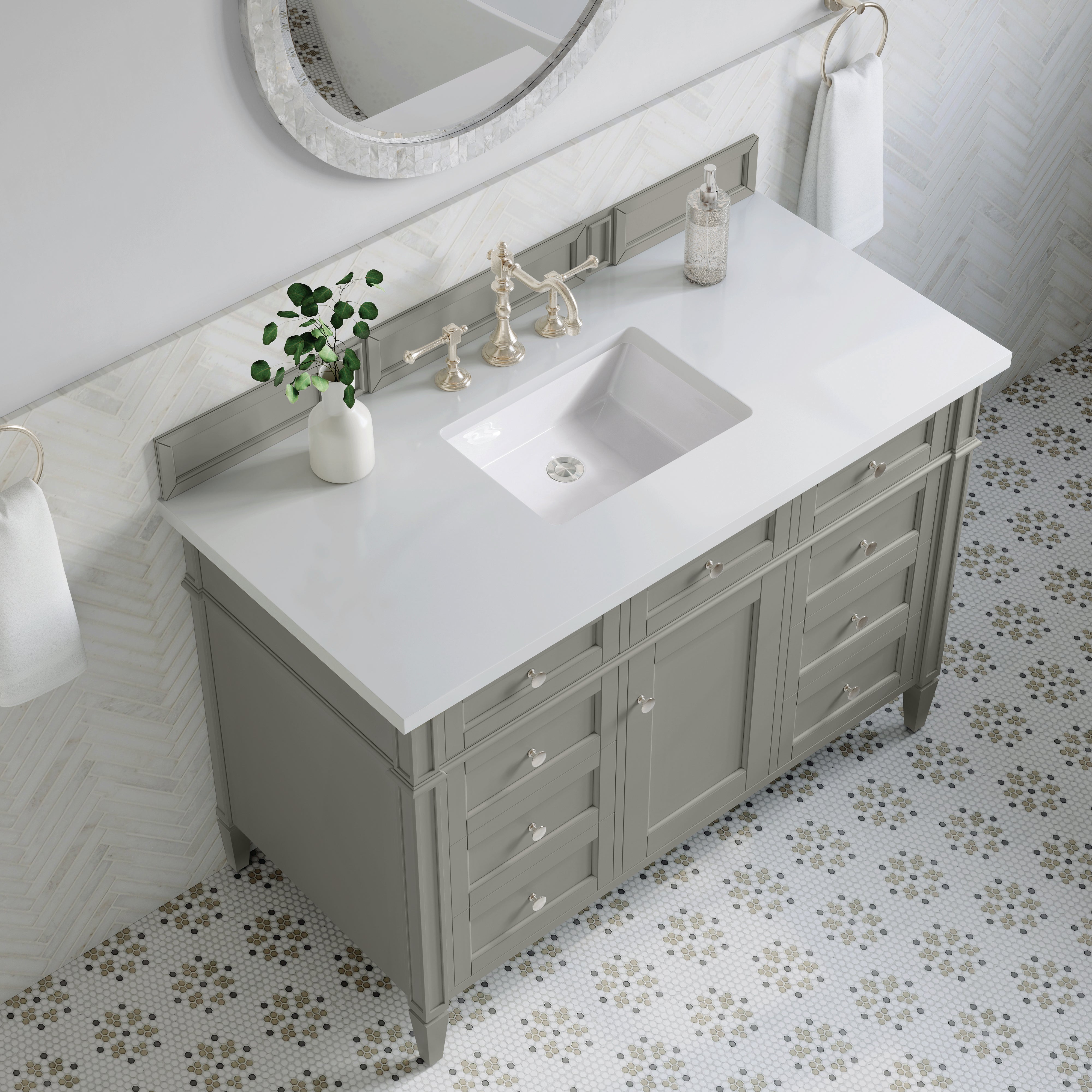 James Martin Brittany 48" Single Vanity in Urban Gray with 3cm Countertop