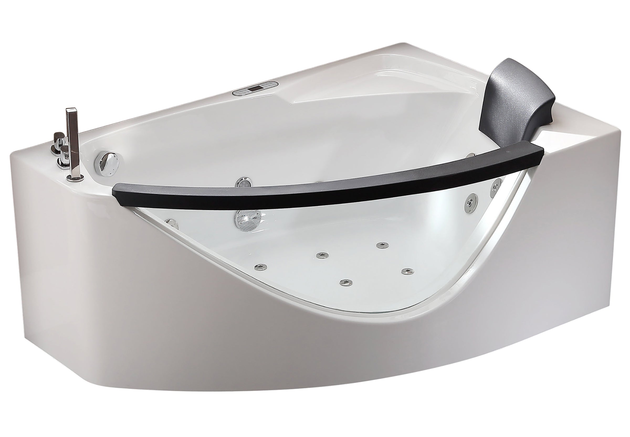 EAGO AM198ETL-L 5′ Acrylic Whirlpool Left Corner Bathtub with Glass Front