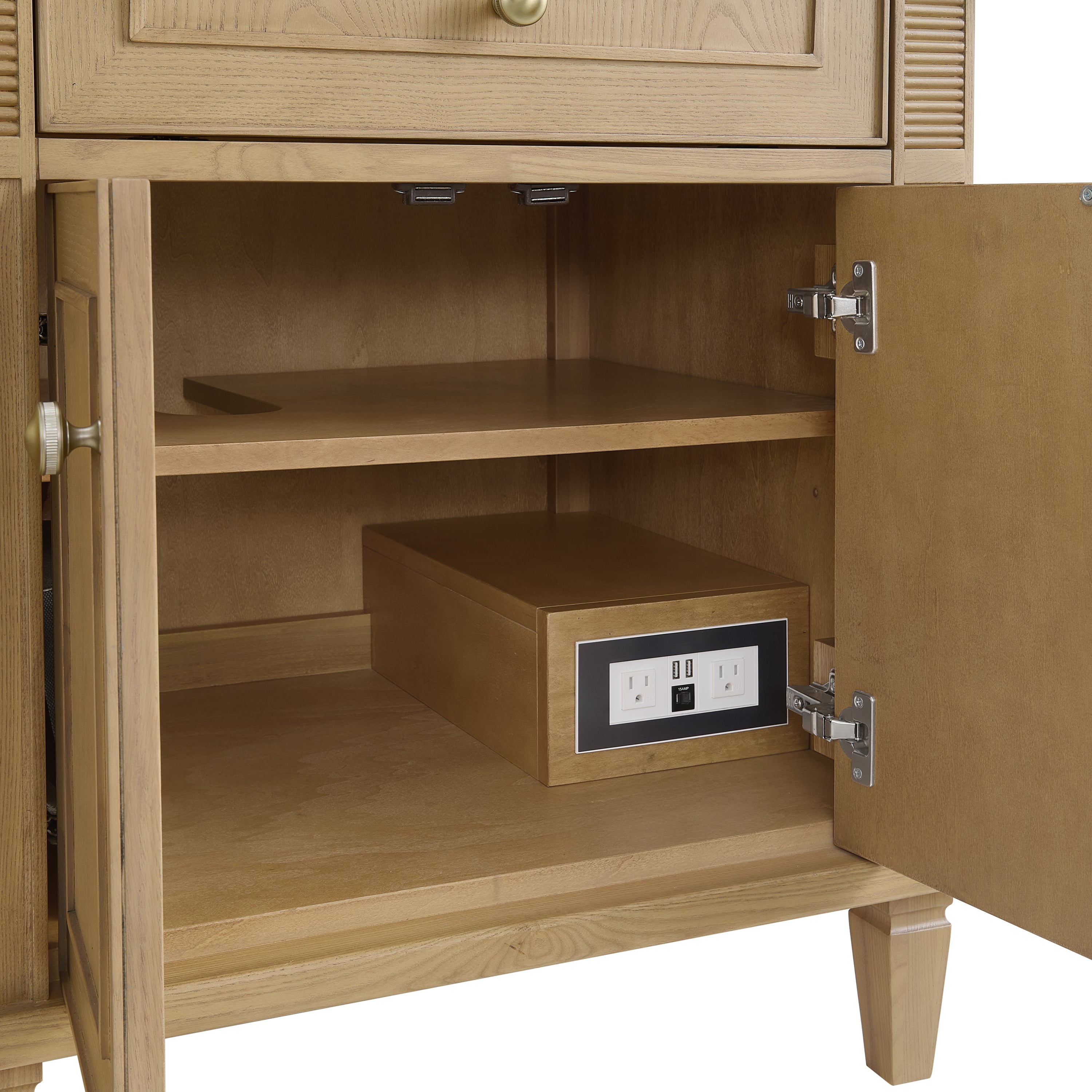 James Martin Lorelai 72" Double Vanity in Light Natural Oak with 3cm Countertop and FreePower Wireless Charger