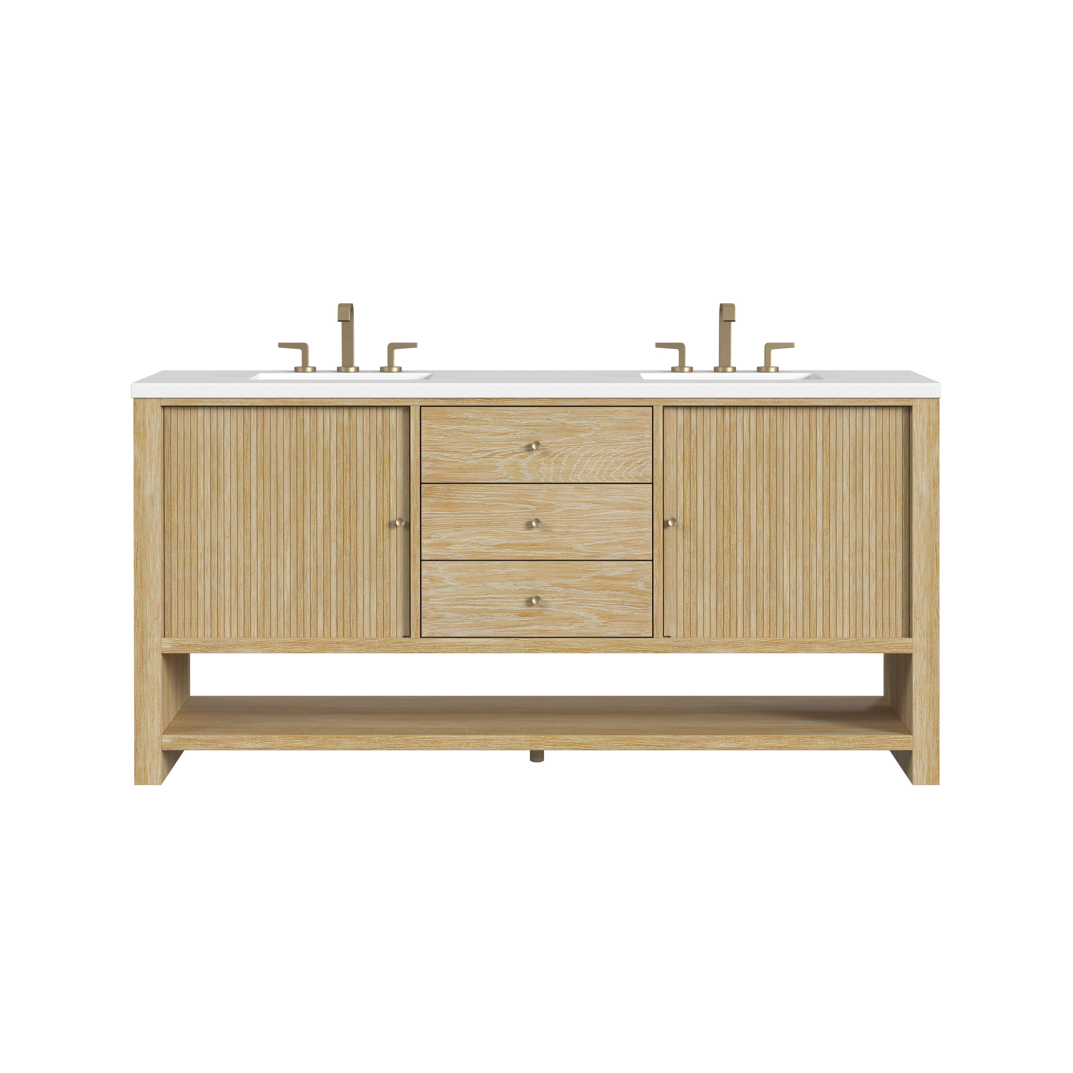 James Martin Marigot 72" Double Vanity in Sunwashed Oak with 3cm Countertop