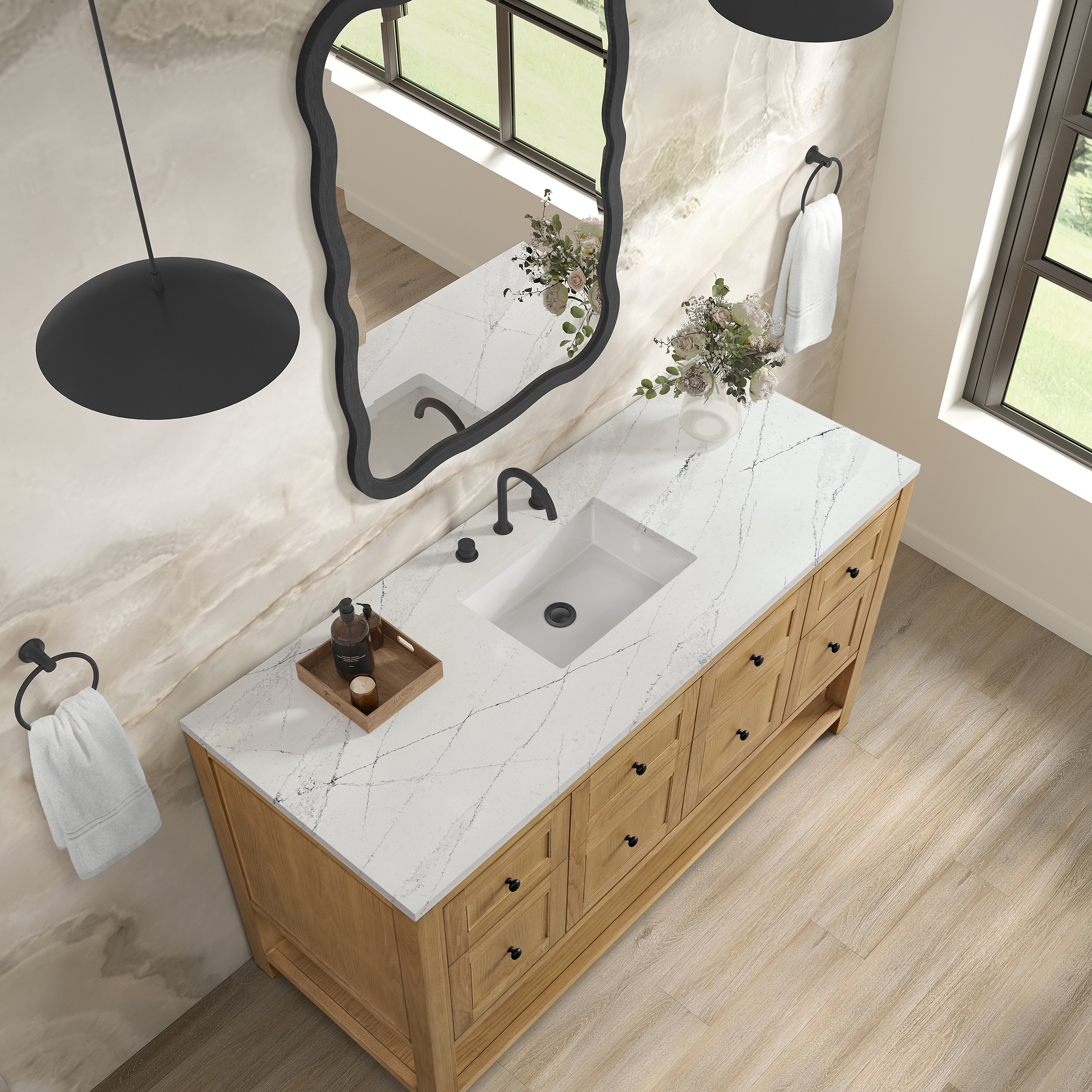 James Martin Breckenridge 60" Single Vanity in Light Natural Oak with 3cm Countertop