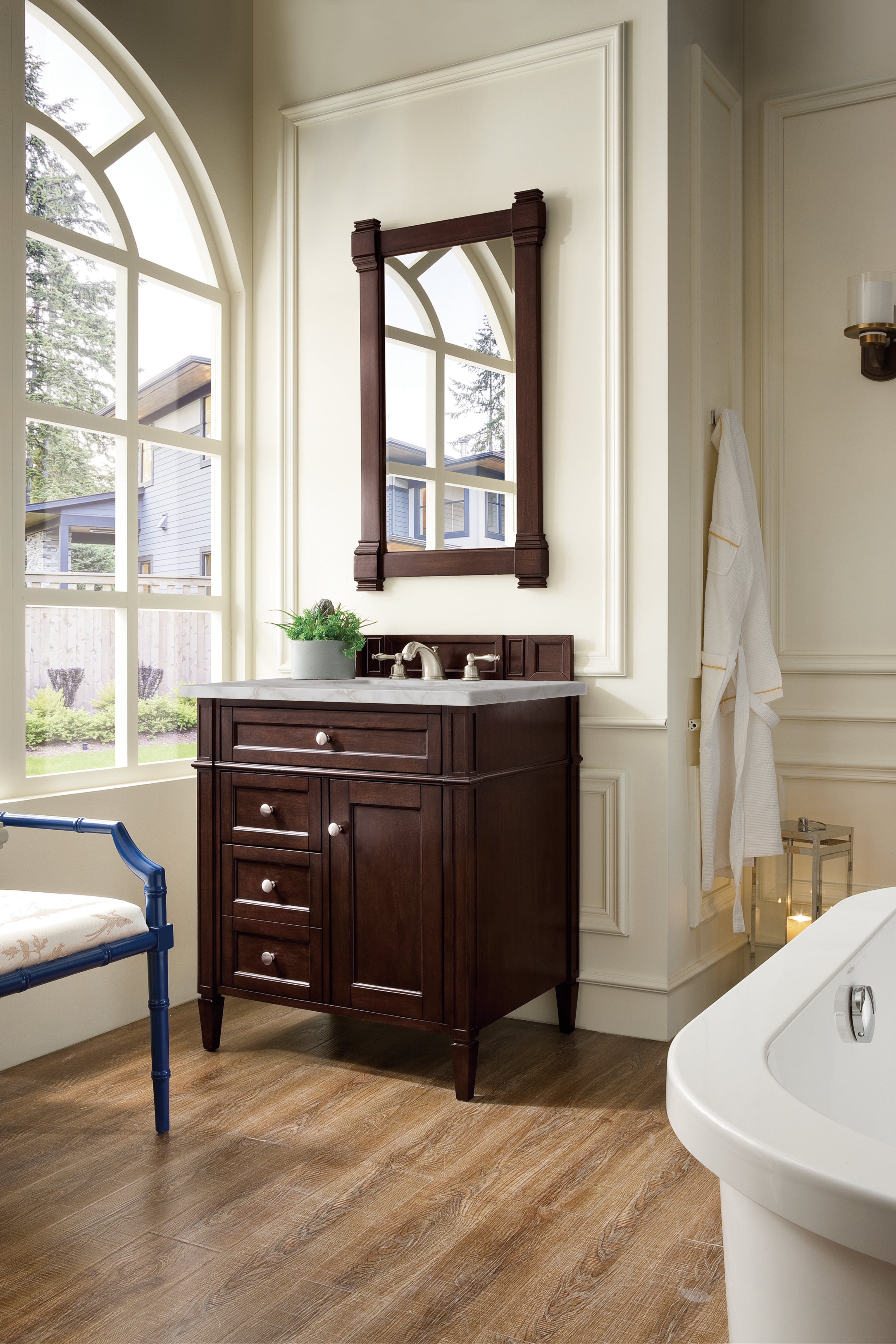 James Martin Brittany 30" Single Vanity in Burnished Mahogany with 3cm Countertop