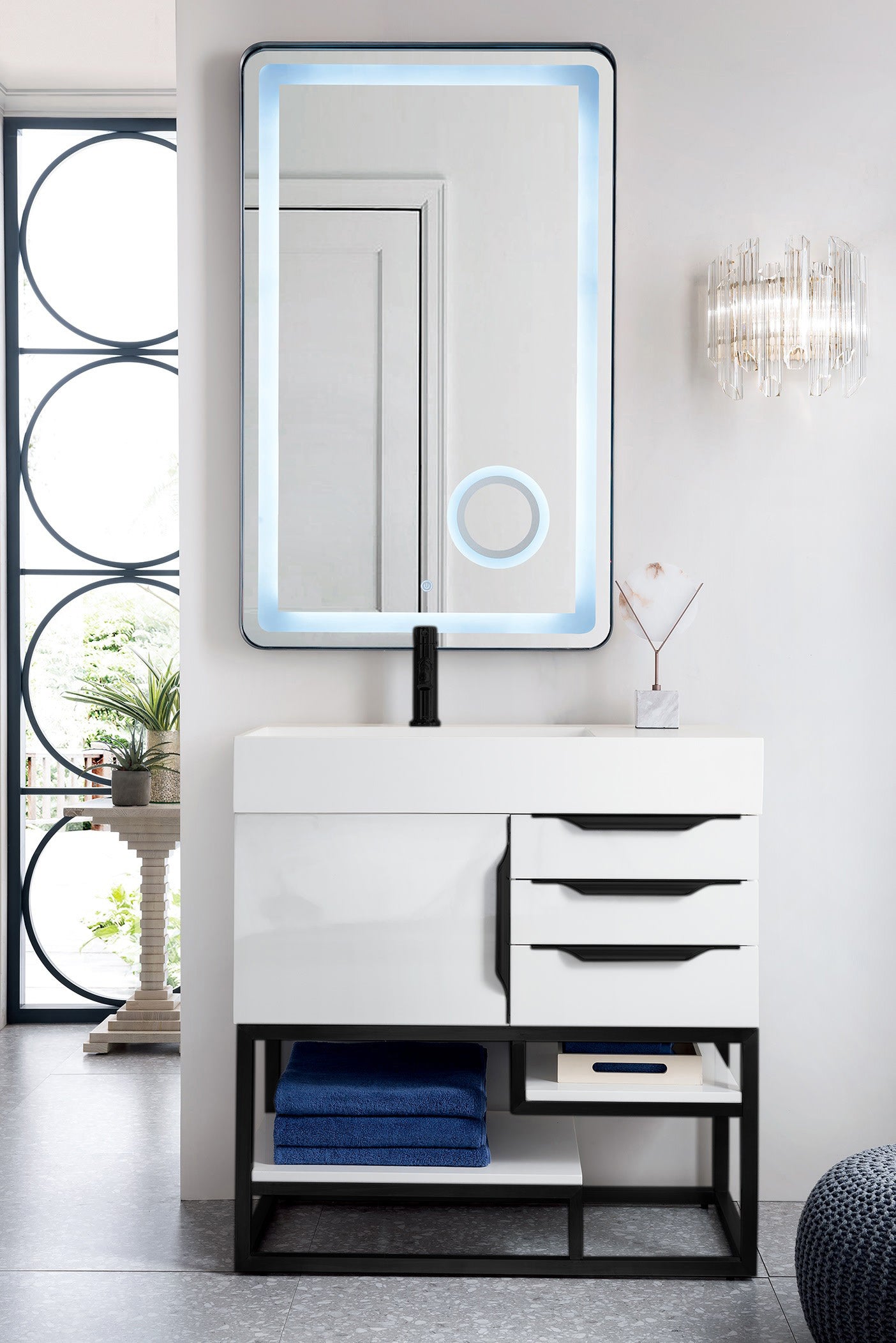 James Martin Columbia 36" Freestanding Single Vanity with Mineral Composite Stone Countertop