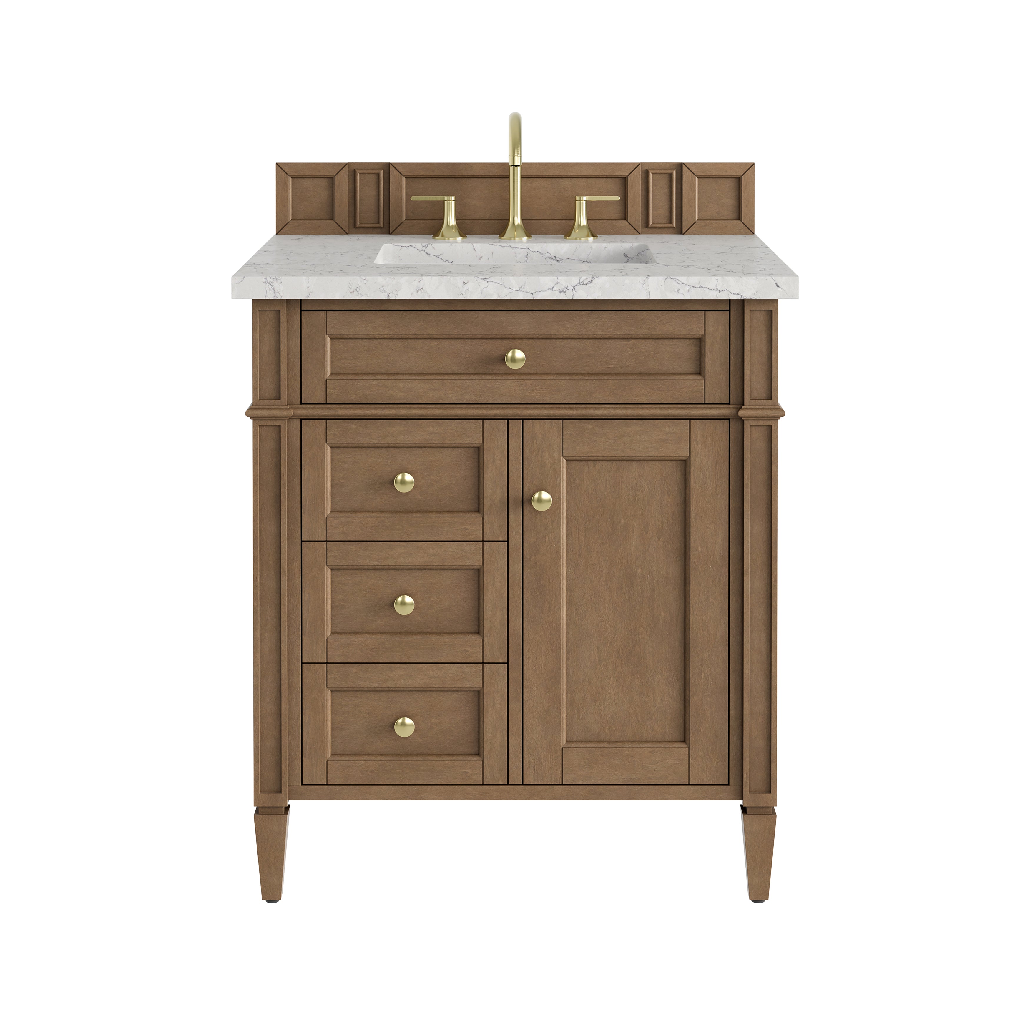 James Martin Brittany 30" Single Vanity in Pecan with 3cm Countertop
