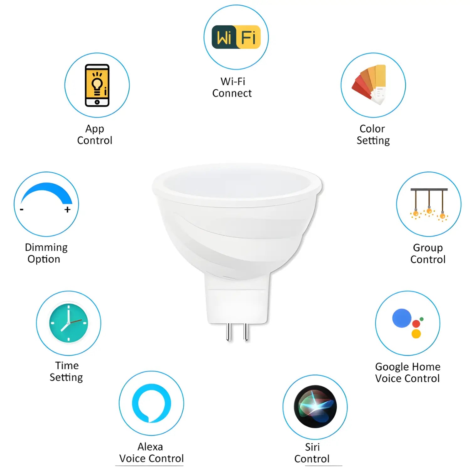 MR16 5W LED Smart Bulb | Wifi, Tuya, Smart Home, Alexa and Google Assistant