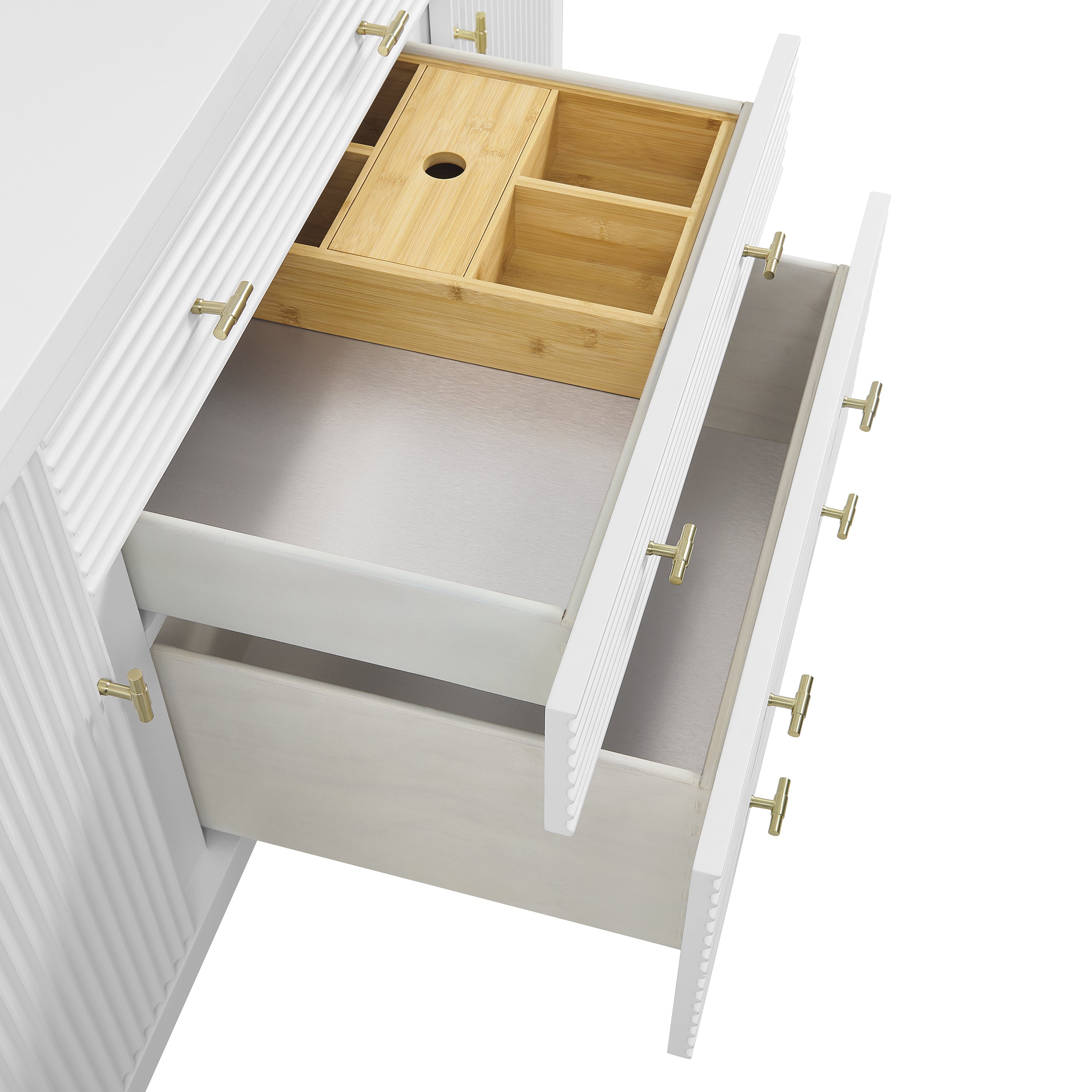 James Martin Myrrin 60" Double Vanity in Bright White with 3cm Countertop