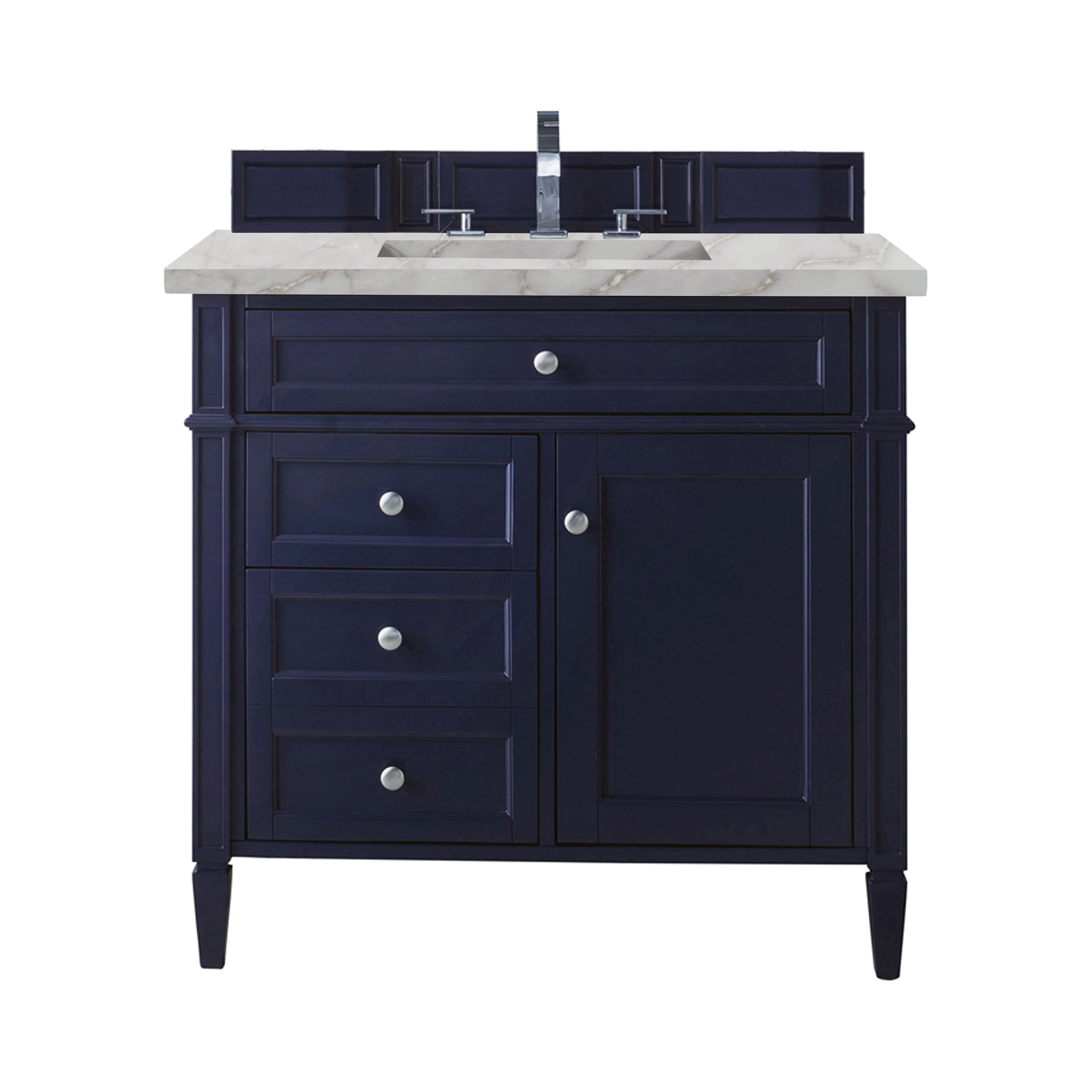 James Martin Brittany 36" Single Vanity in Victory Bleu with 3cm Countertop