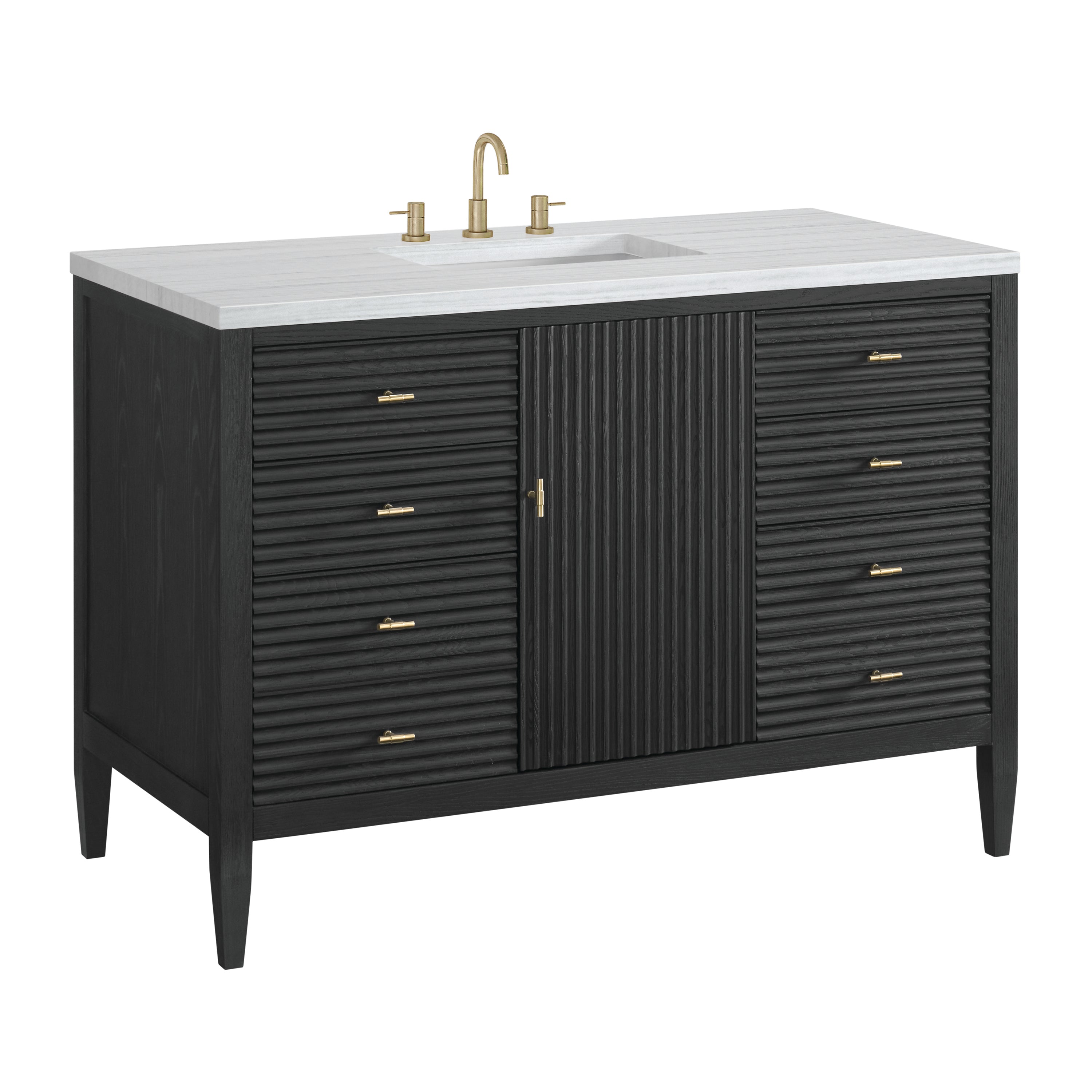 James Martin Myrrin 48" Single Vanity in Carbon Oak with 3cm Countertop