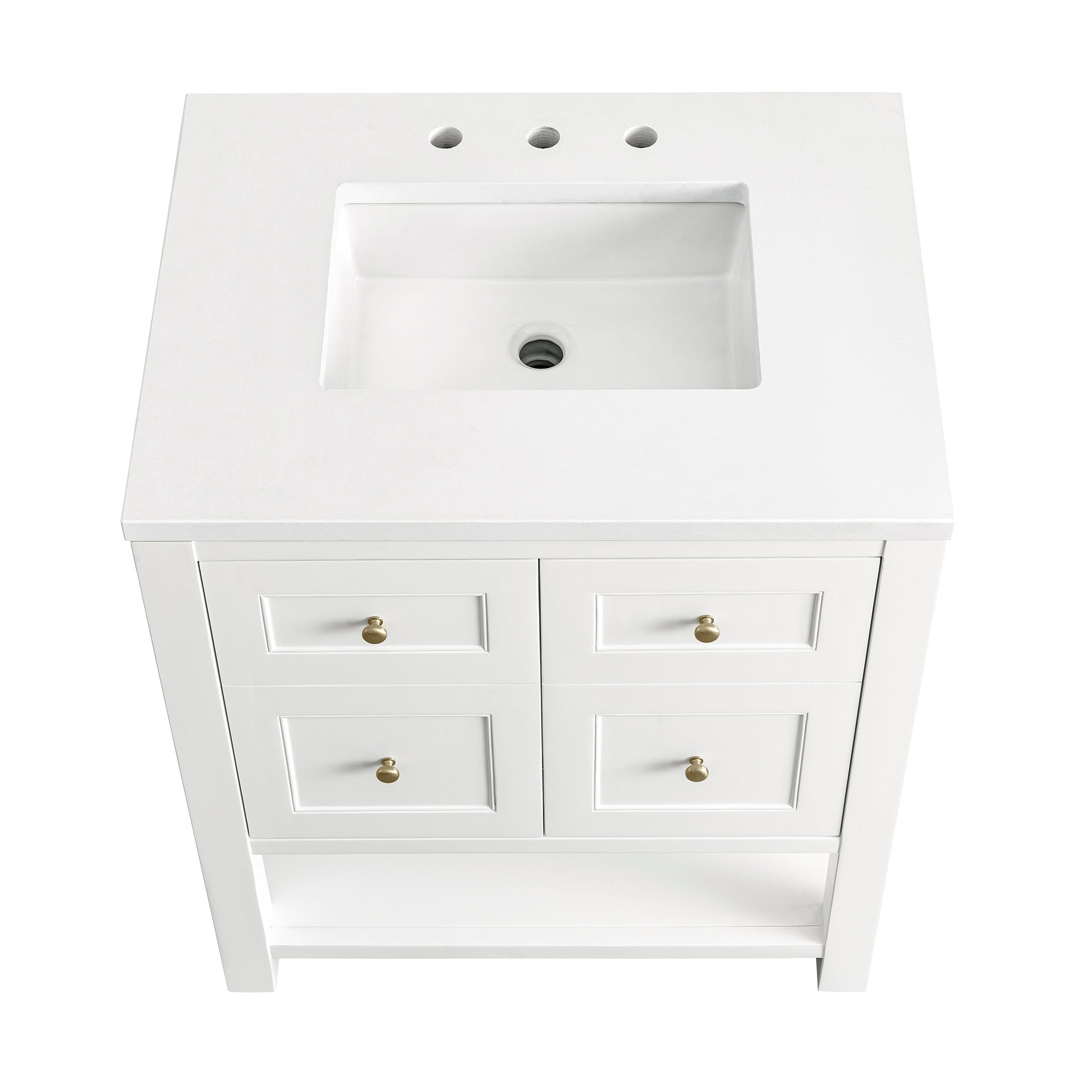 James Martin Breckenridge 30" Single Vanity in Bright White with 3cm Countertop