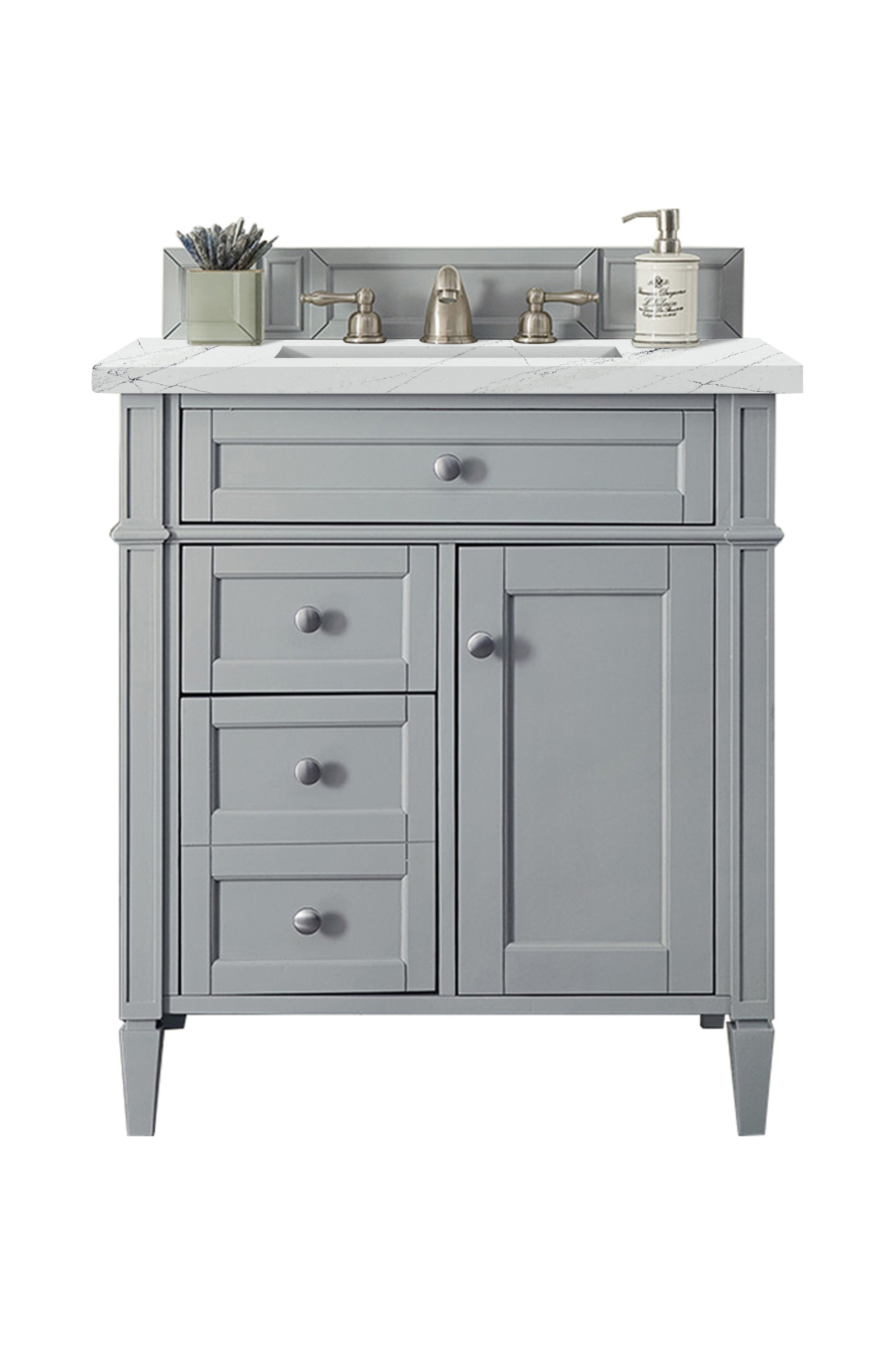 James Martin Brittany 30" Single Vanity in Urban Gray with 3cm Countertop