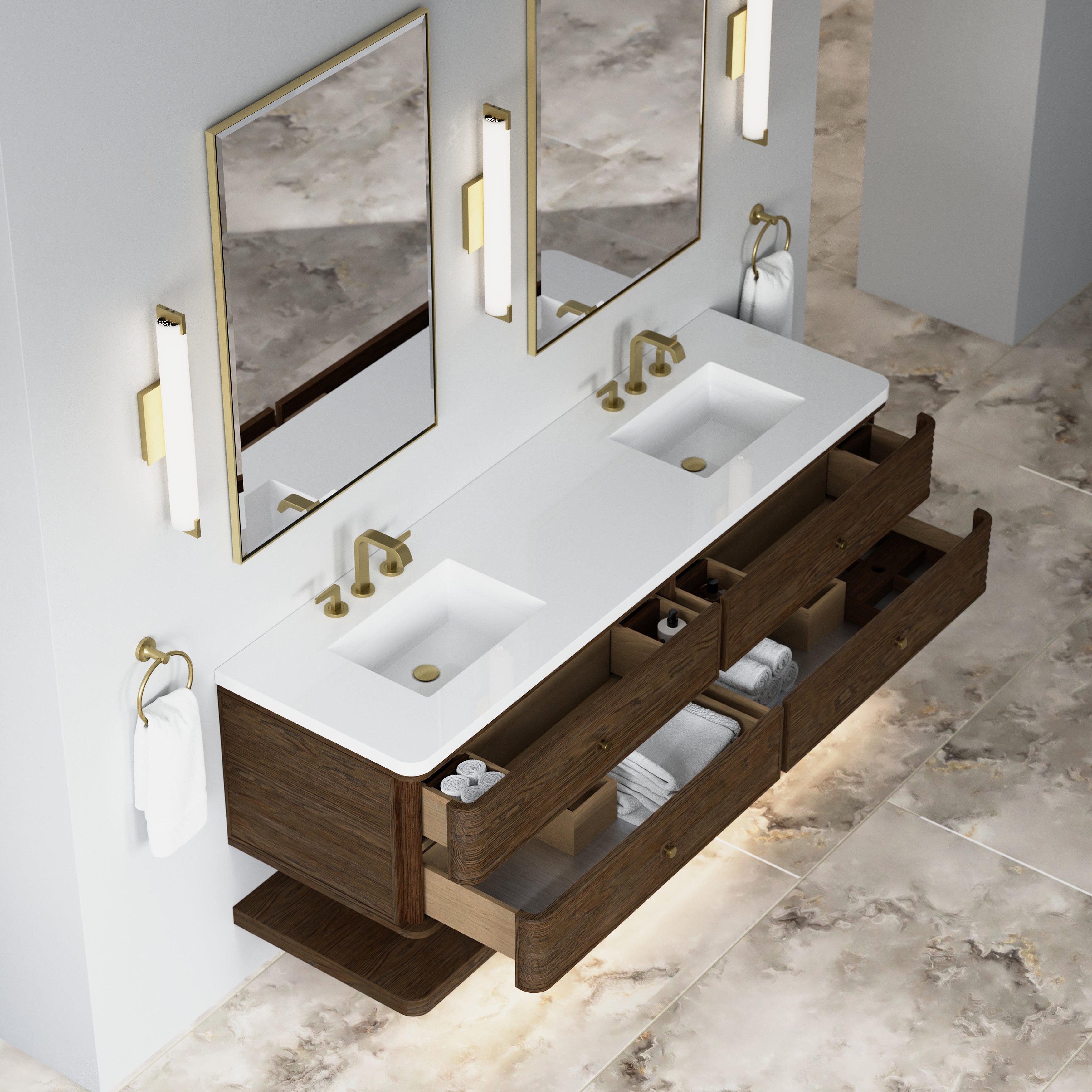James Martin Allamari 72" Double Vanity in Sable with 3cm Countertop