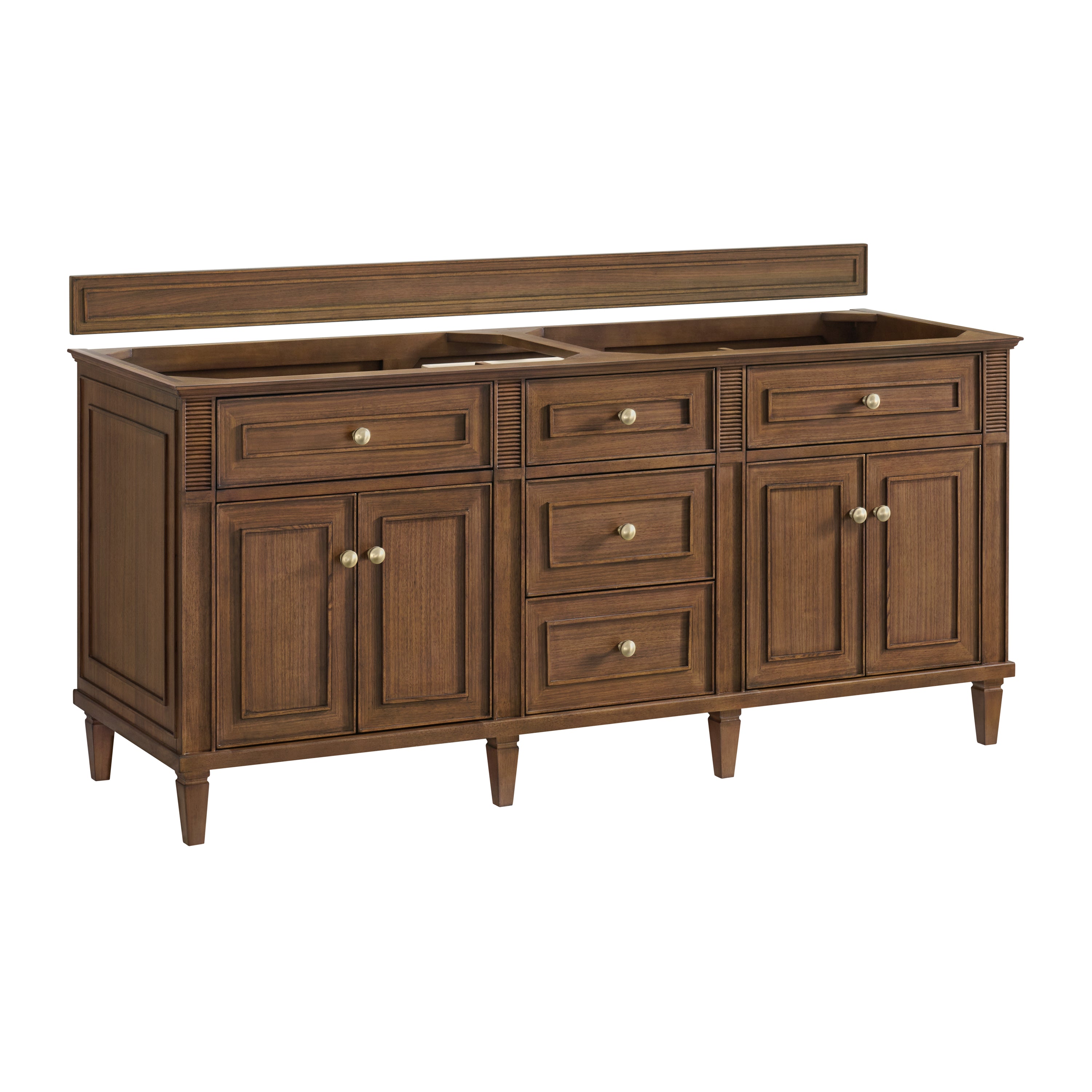 James Martin Lorelai 72"Double Vanity in Mid-Century Walnut with 3cm Countertop