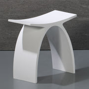 ALFI brand  ABST77 Arched White Matte Solid Surface Resin Bathroom / Shower Stool