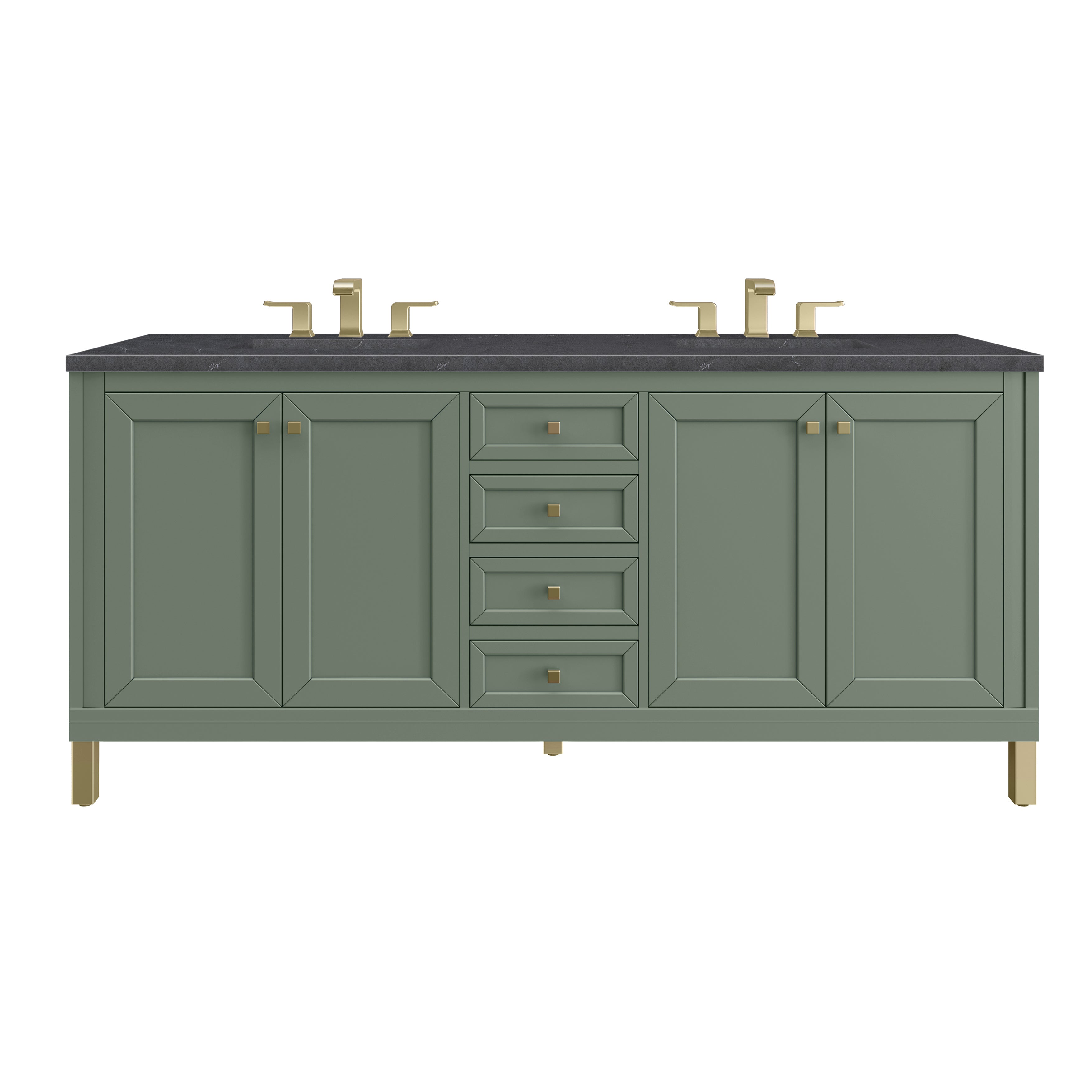 James Martin Chicago 72" Double Vanity in Smokey Celadon with 3cm Countertop