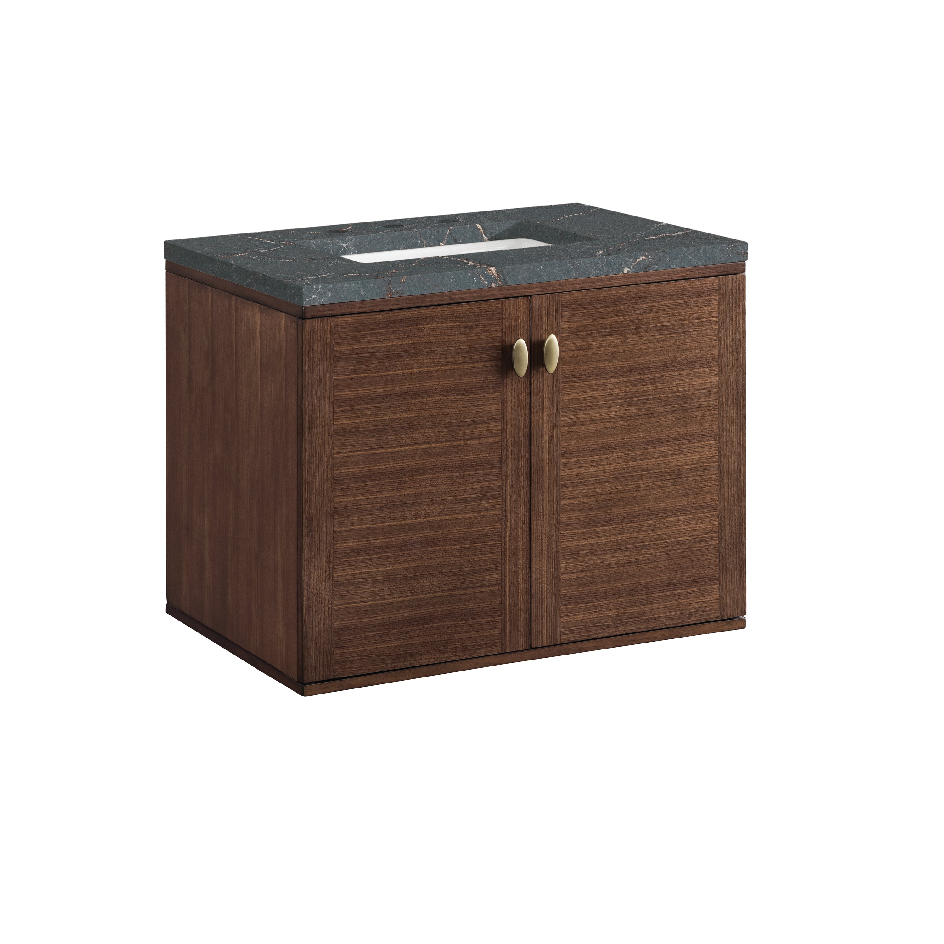 James Martin Amberly 30" Single Vanity in Mid-Century Walnut with 3cm Countertop