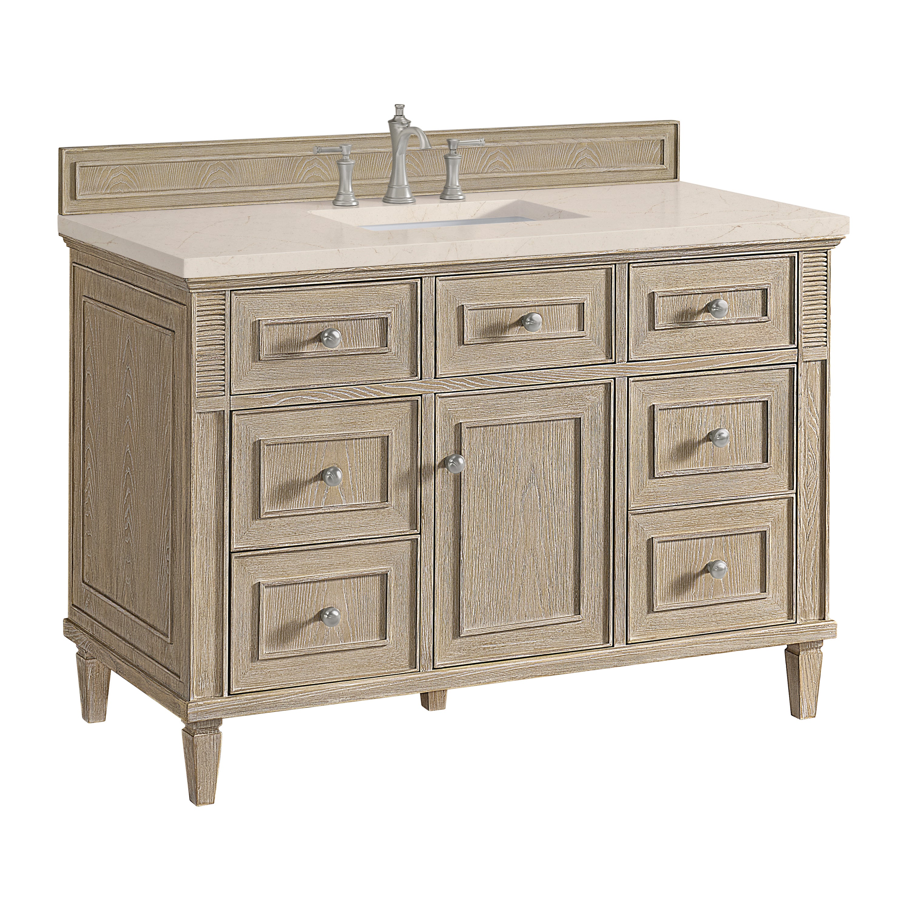 James Martin Lorelai 48" Single Vanity in Whitewashed Oak with 3cm Countertop