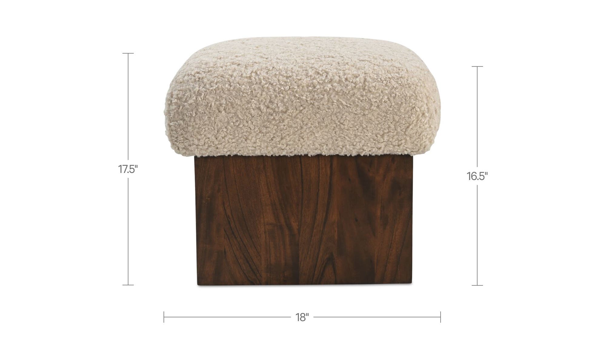 Moes Serge Ottoman Faux Shearling MU-1006
