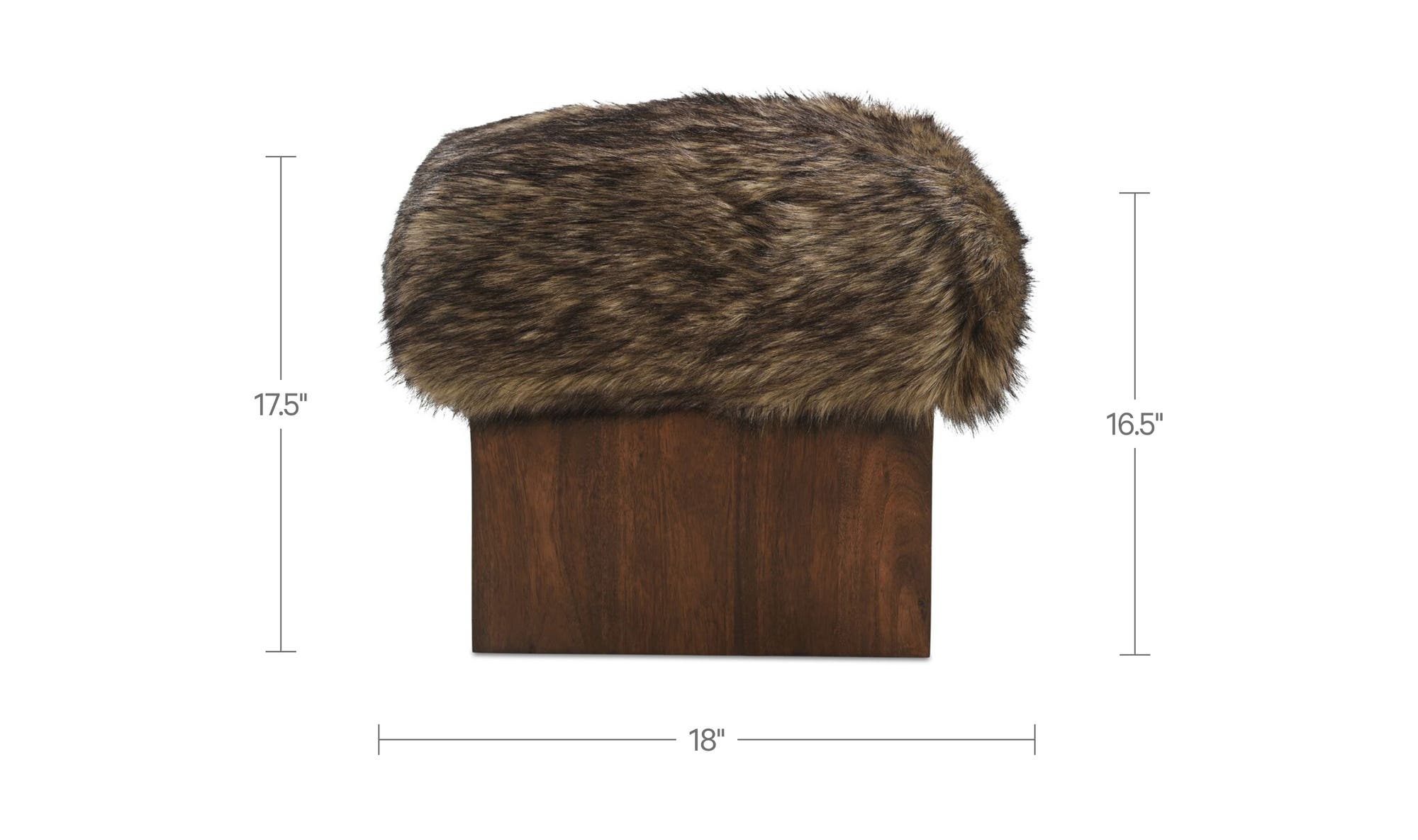 Moes Serge Ottoman Faux Shearling MU-1006