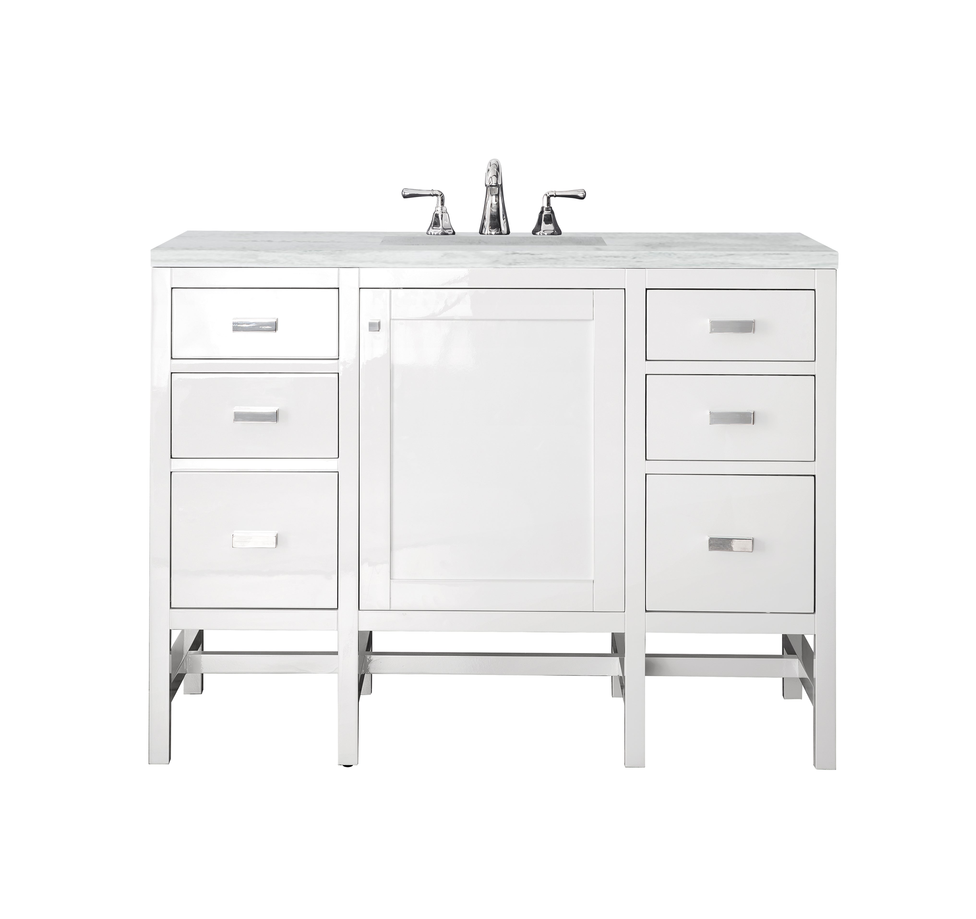 James Martin Addison 48" Single Vanity in Glossy White with 3cm Countertop