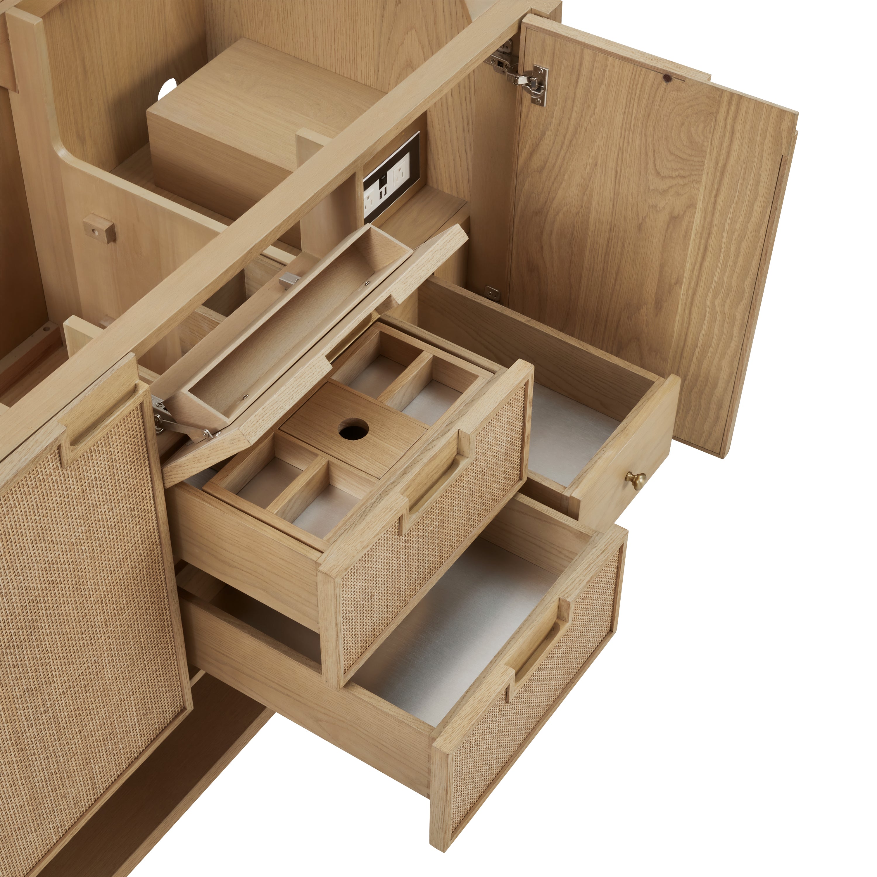 James Martin Solene 48" Single Vanity in Seaside Oak with 3cm Countertop and FreePower Wireless Charger