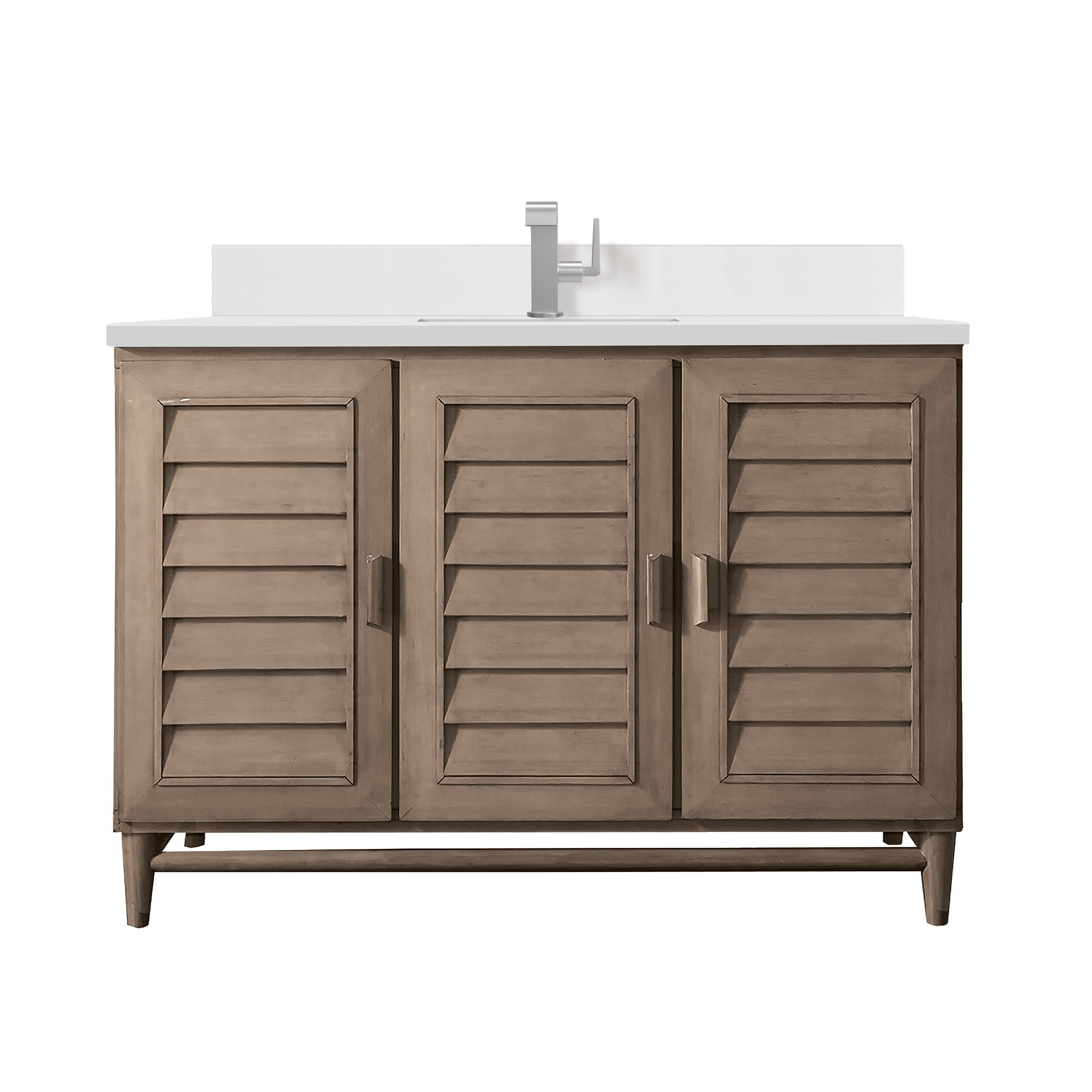 James Martin Portland 48" Single Vanity in Whitewashed Walnut with 3cm Countertop