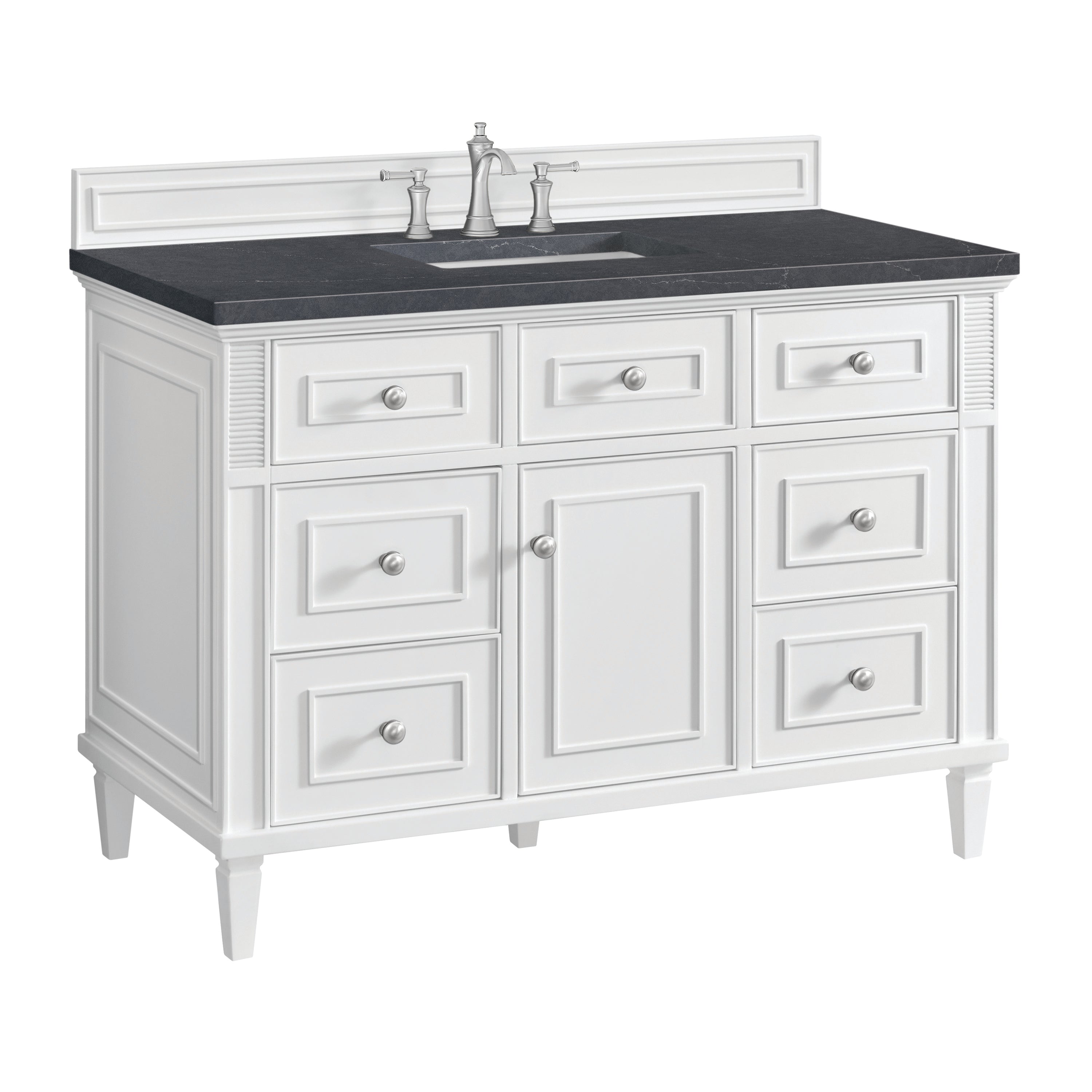 James Martin Lorelai 48" Single Vanity in Bright White with 3cm Countertop
