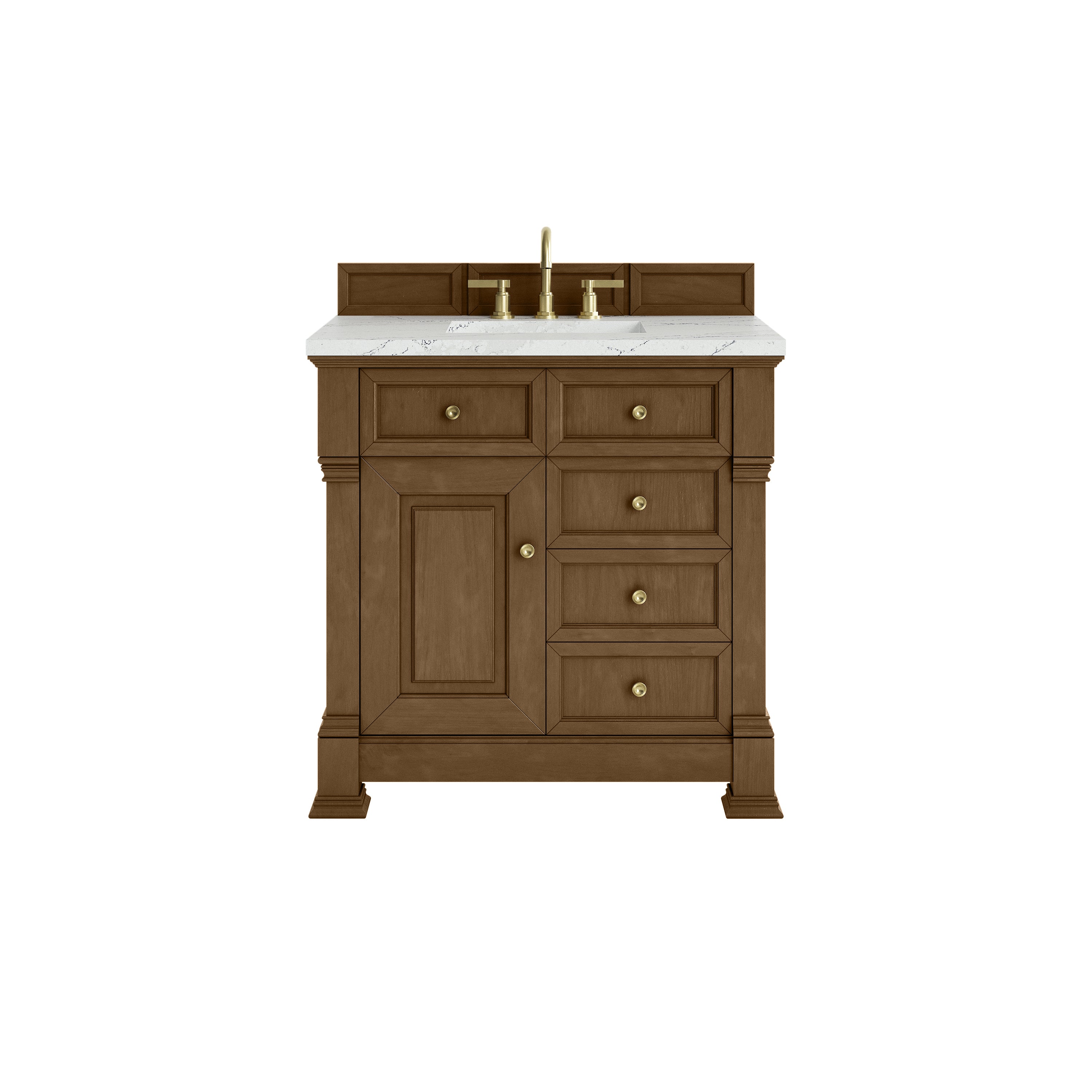 James Martin Brookfield 36" Single Vanity in Honey Oak with 3cm Countertop