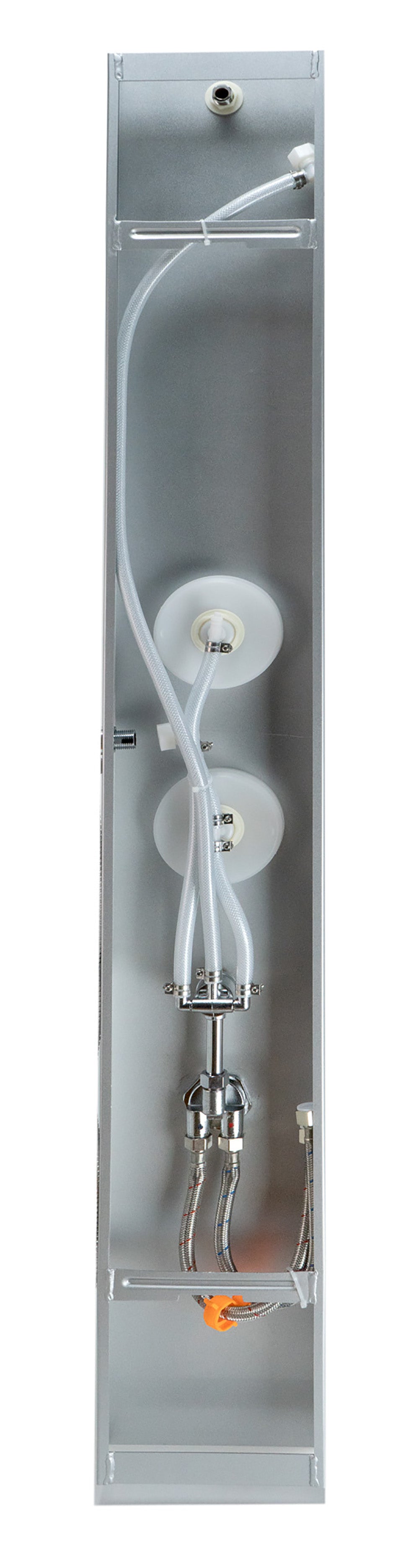 ALFI brand  ABSP50W White Glass Shower Panel with 2 Body Sprays and Rain Shower Head