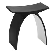 ALFI brand  ABST77BM Black Matte Arched Solid Surface Resin Bathroom / Shower Stool