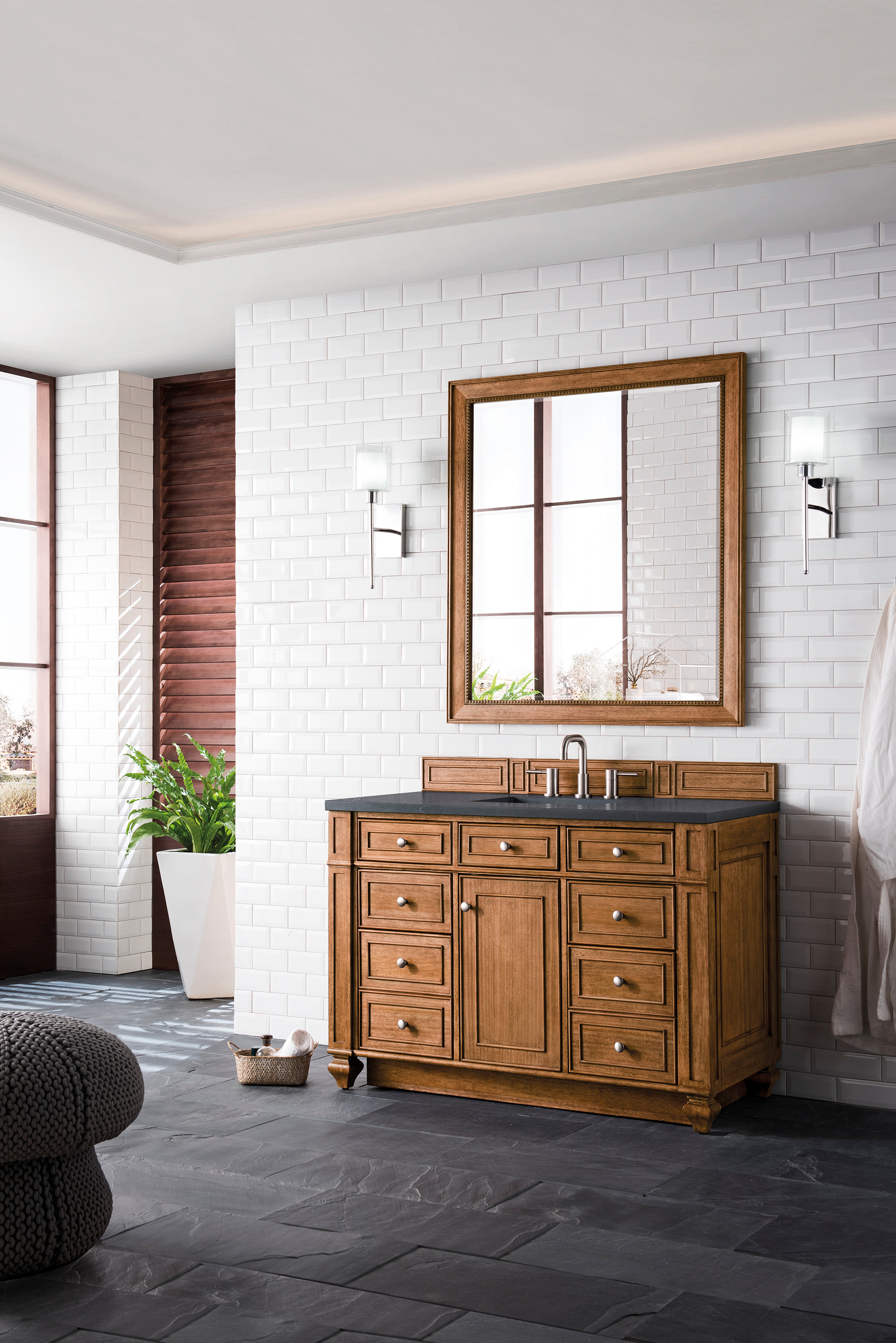 James Martin Bristol 48" Single Vanity in Saddle Brown with 3cm Countertop