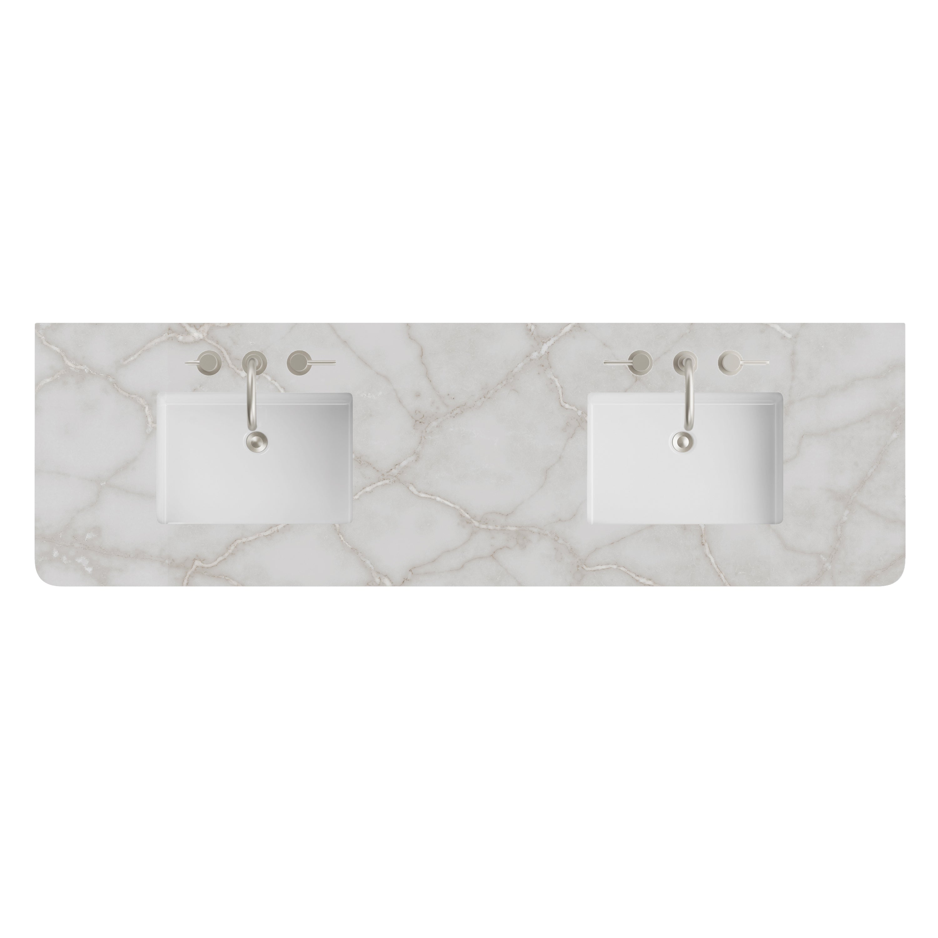 James Martin 72" Double Radius Cut Top with Sink, Widespread 3cm