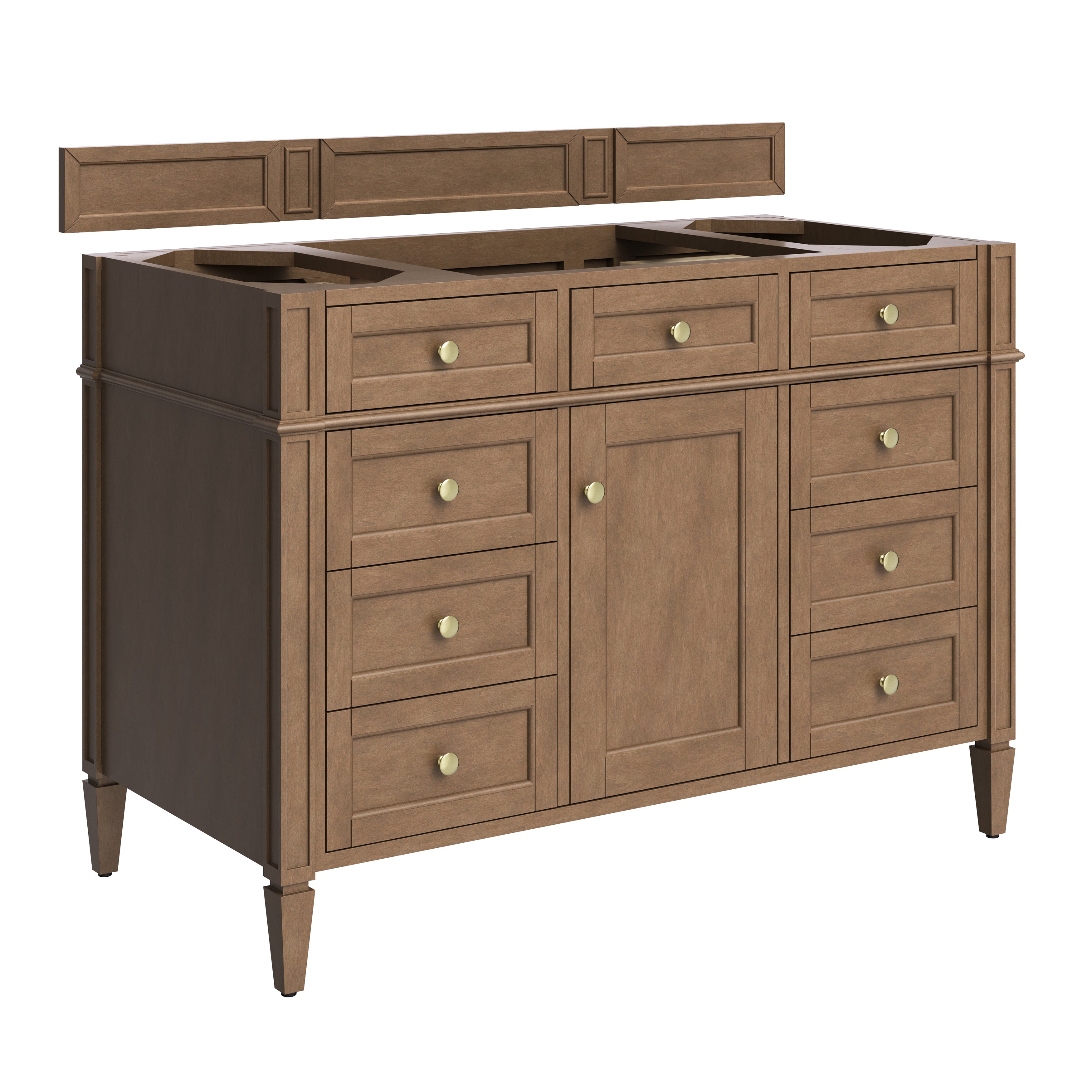 James Martin Brittany 48" Single Vanity in Pecan with 3cm Countertop