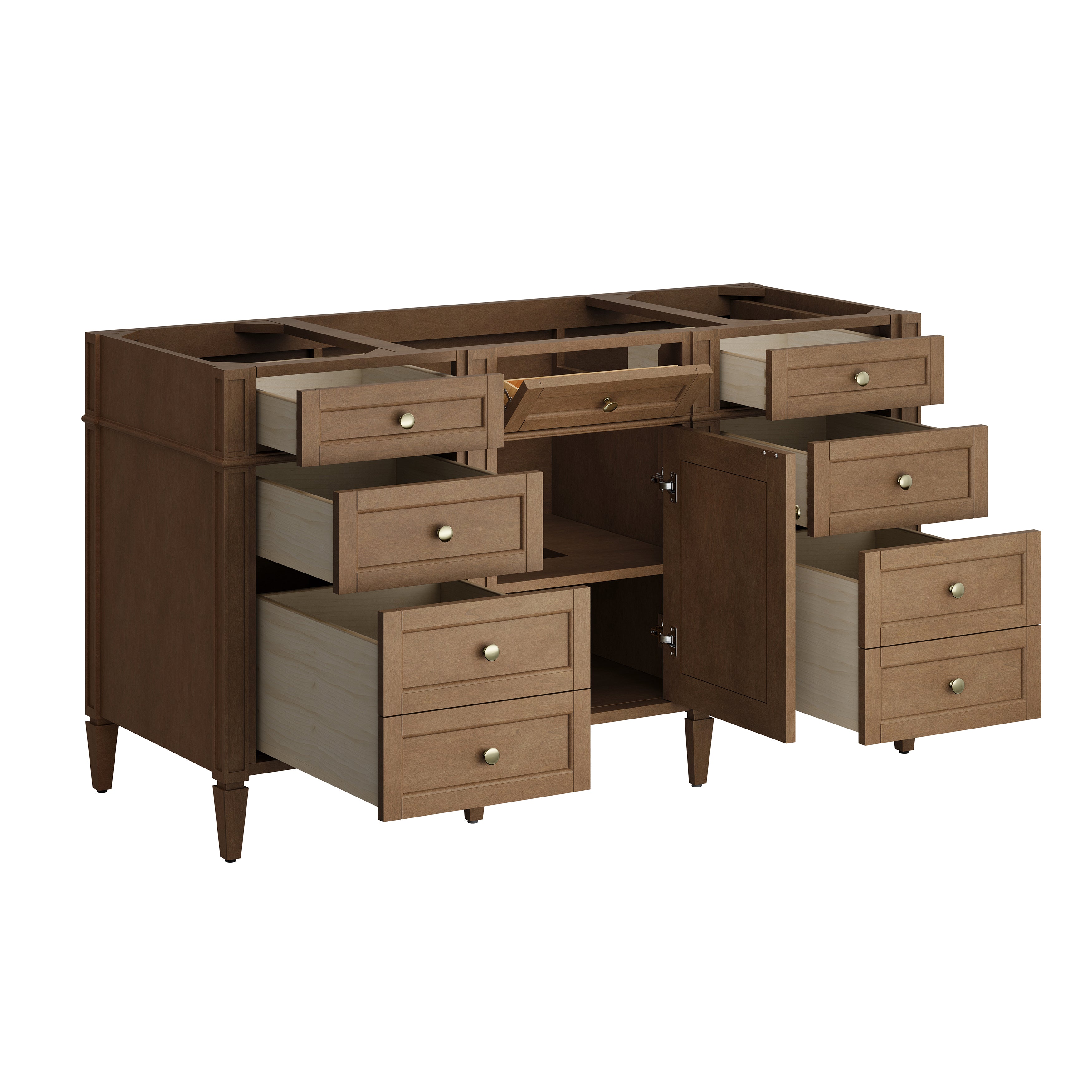 James Martin Brittany 60" Single Vanity in Pecan with 3cm Countertop and FreePower Wireless Charger