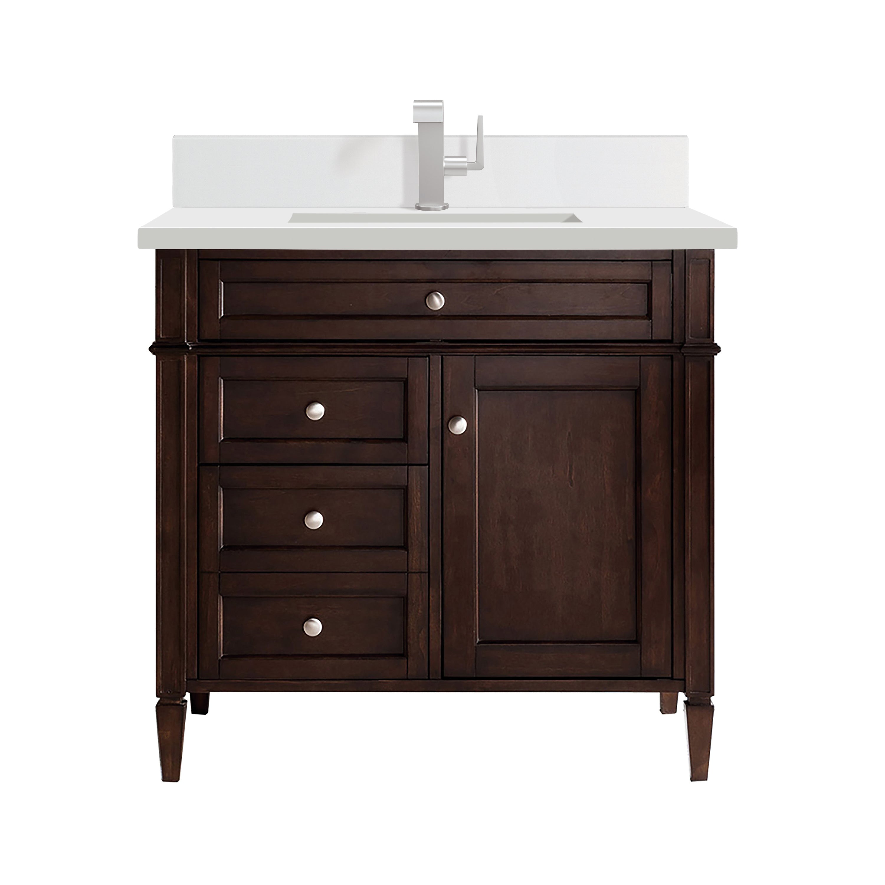 James Martin Brittany 36" Single Vanity in Burnished Mahogany with 3cm Countertop