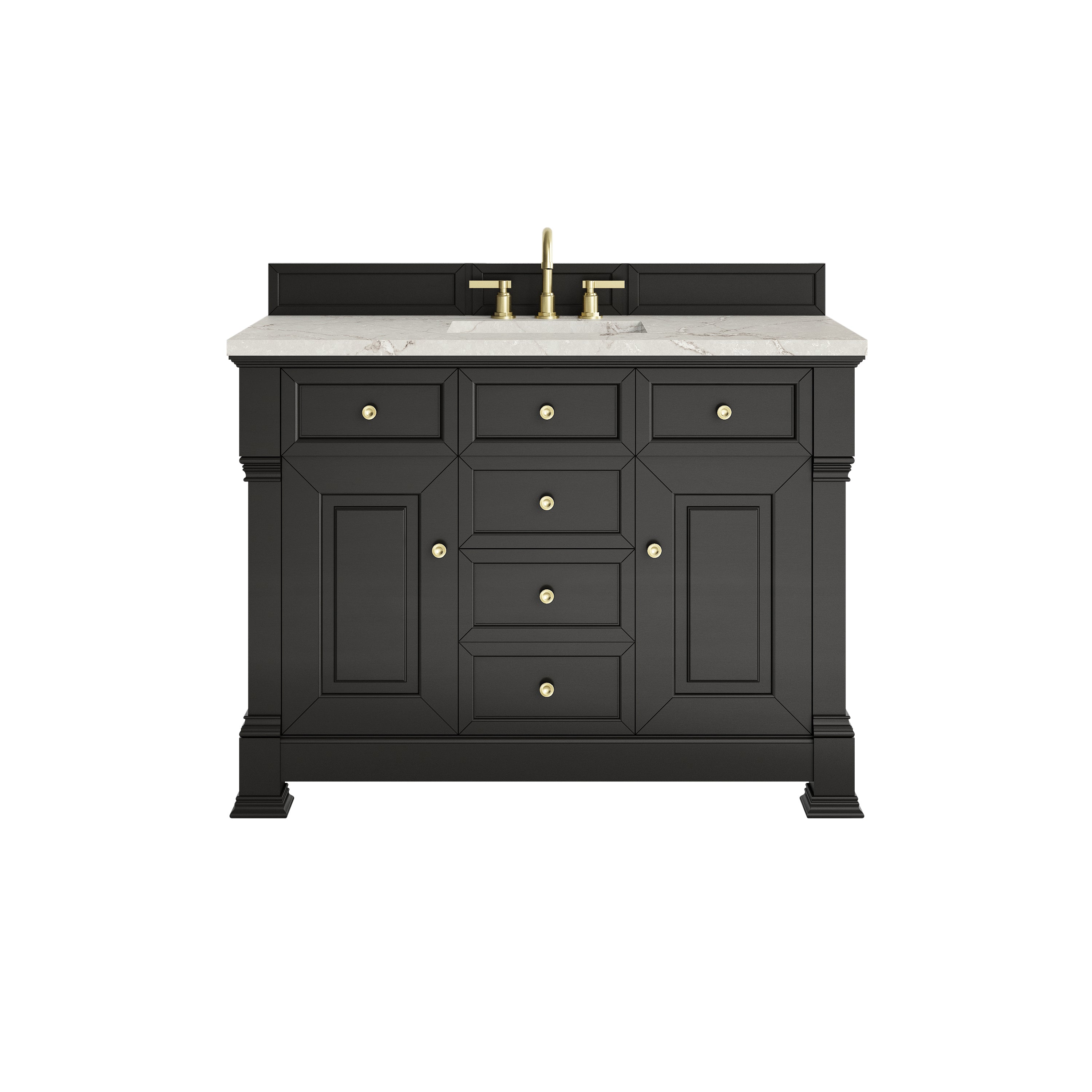 James Martin Brookfield 48" Single Vanity in Black Onyx with 3cm Countertop